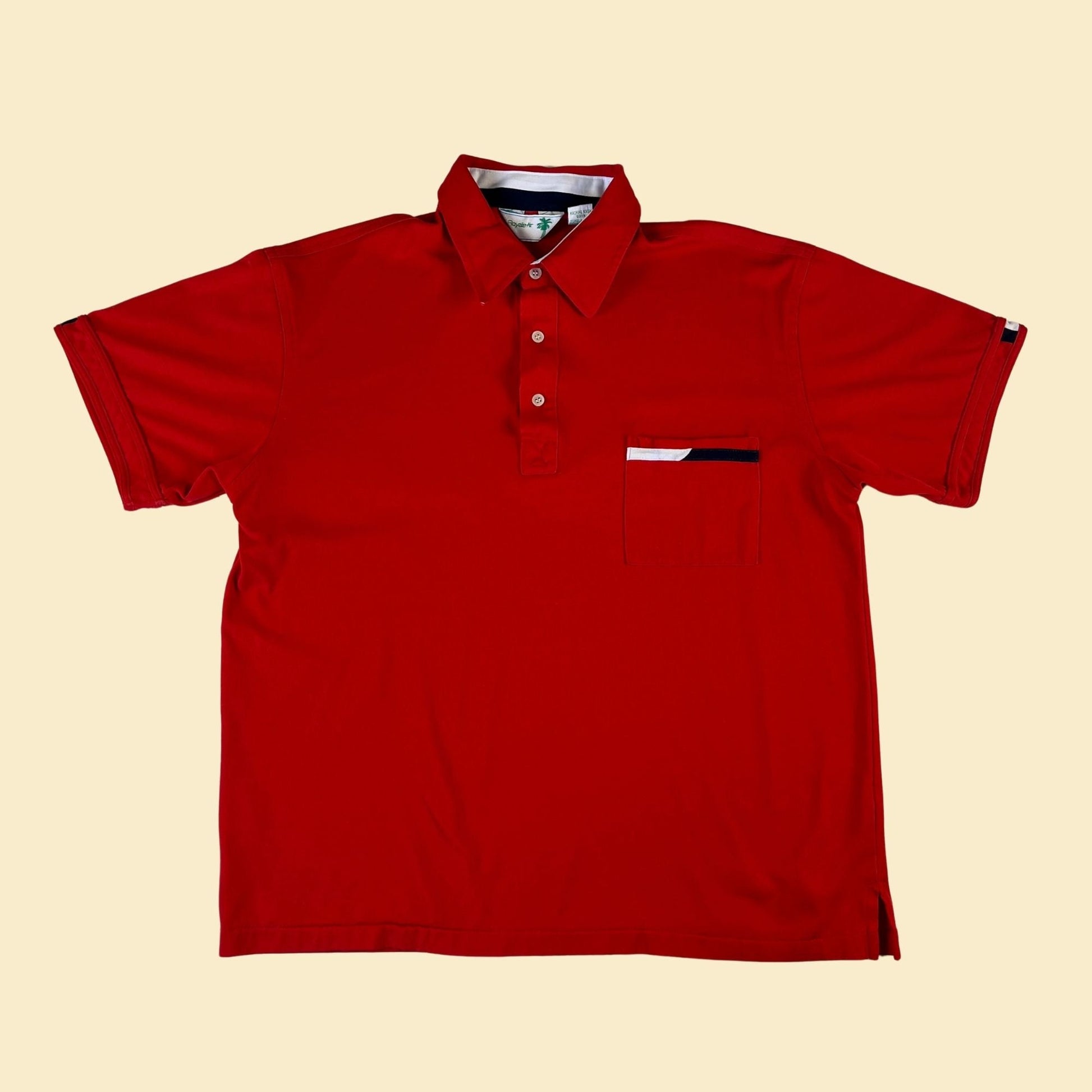 80s red polo shirt by Royale-Air