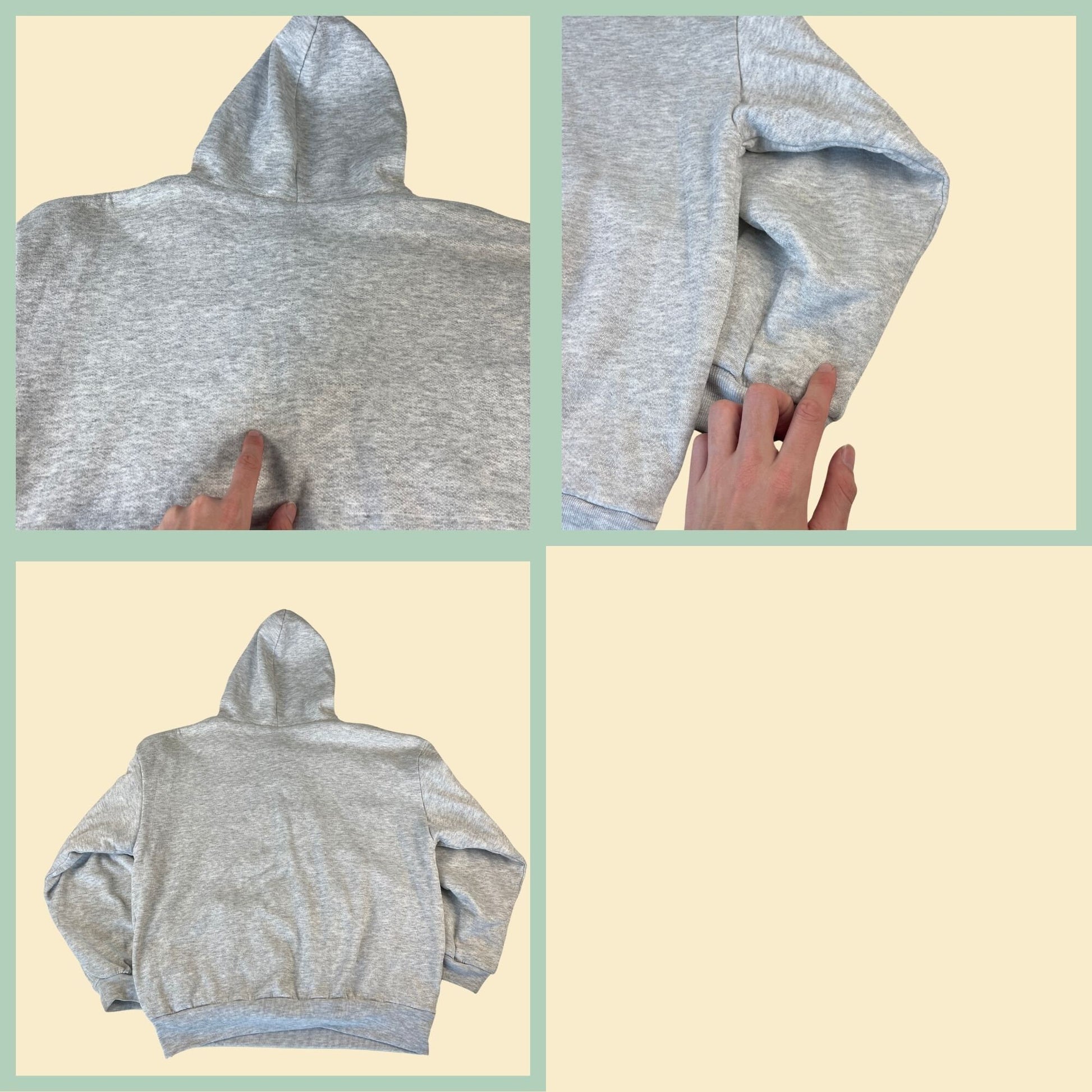 Vintage 80s size L pullover hoodie by Open Trails, 1980s grey pullover jacket with buttons and drawstrings