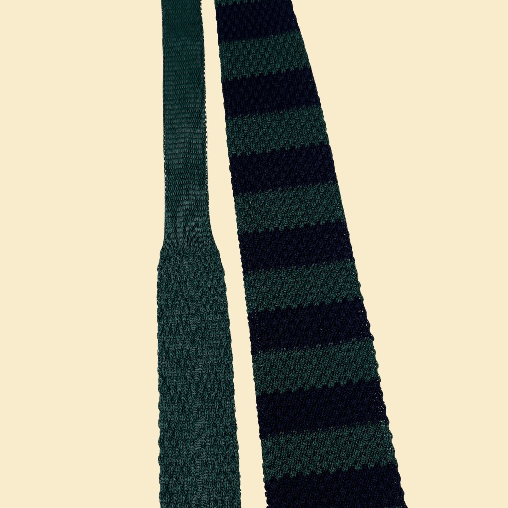 90s Nautica necktie, vintage knit striped tie, 1990s men's cotton green & blue tie