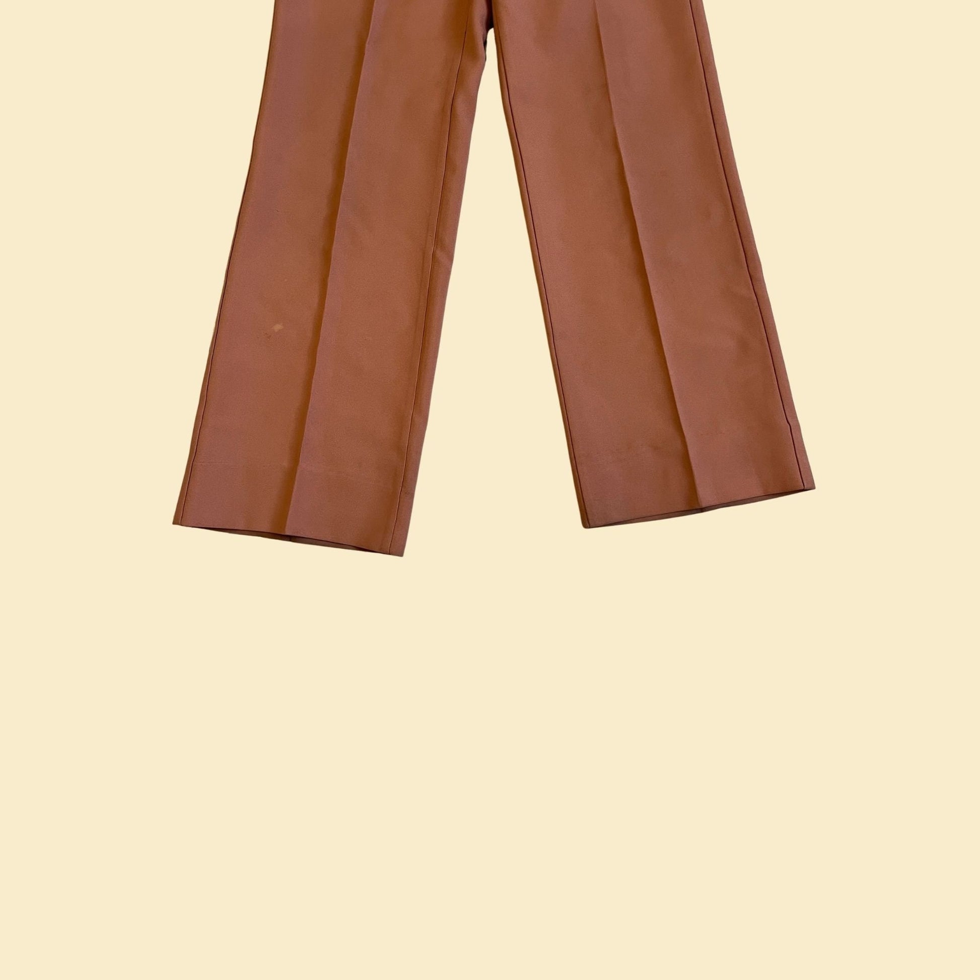 70s orange Levi's pants, vintage 1970s women's high rise bell bottoms