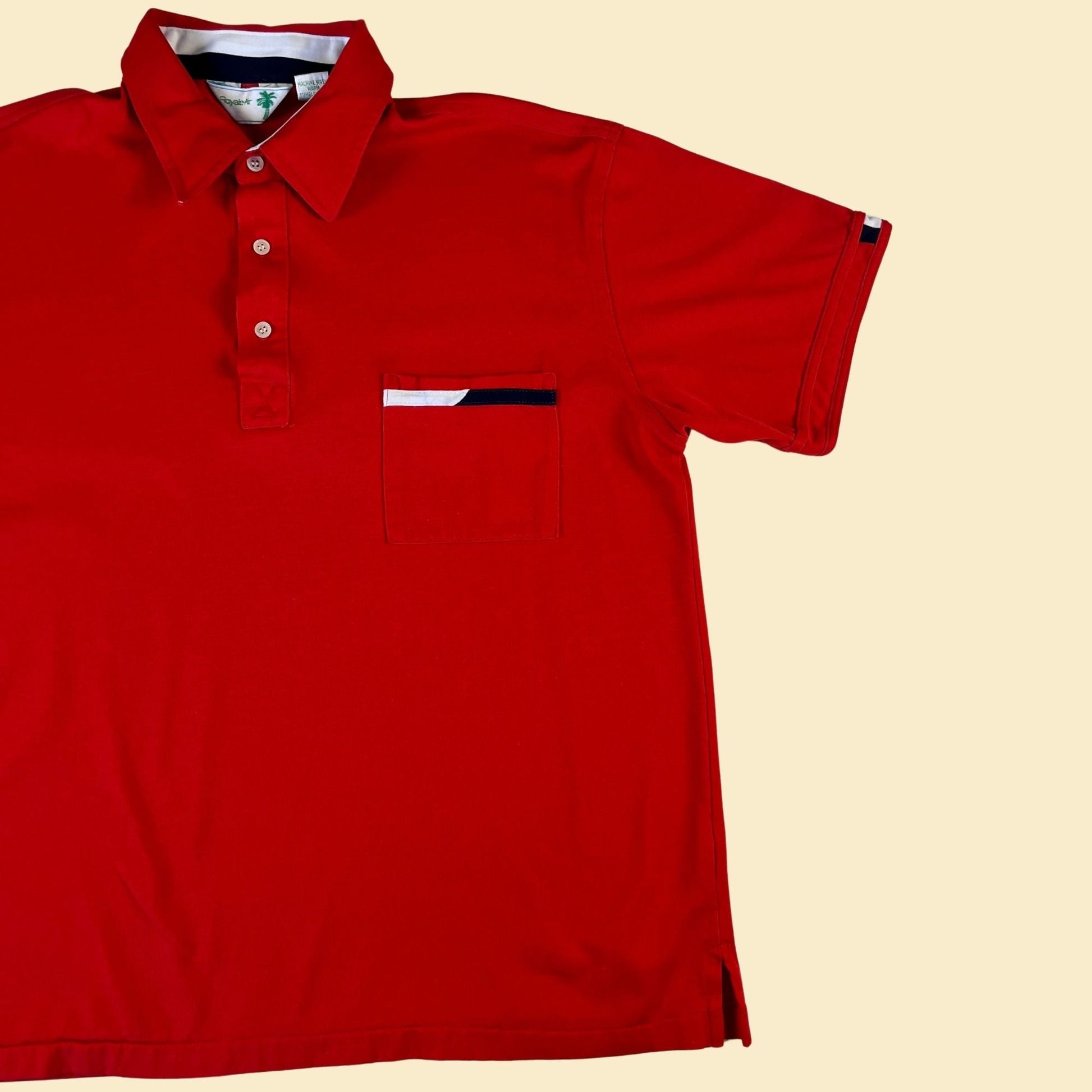 80s red polo shirt by Royale-Air