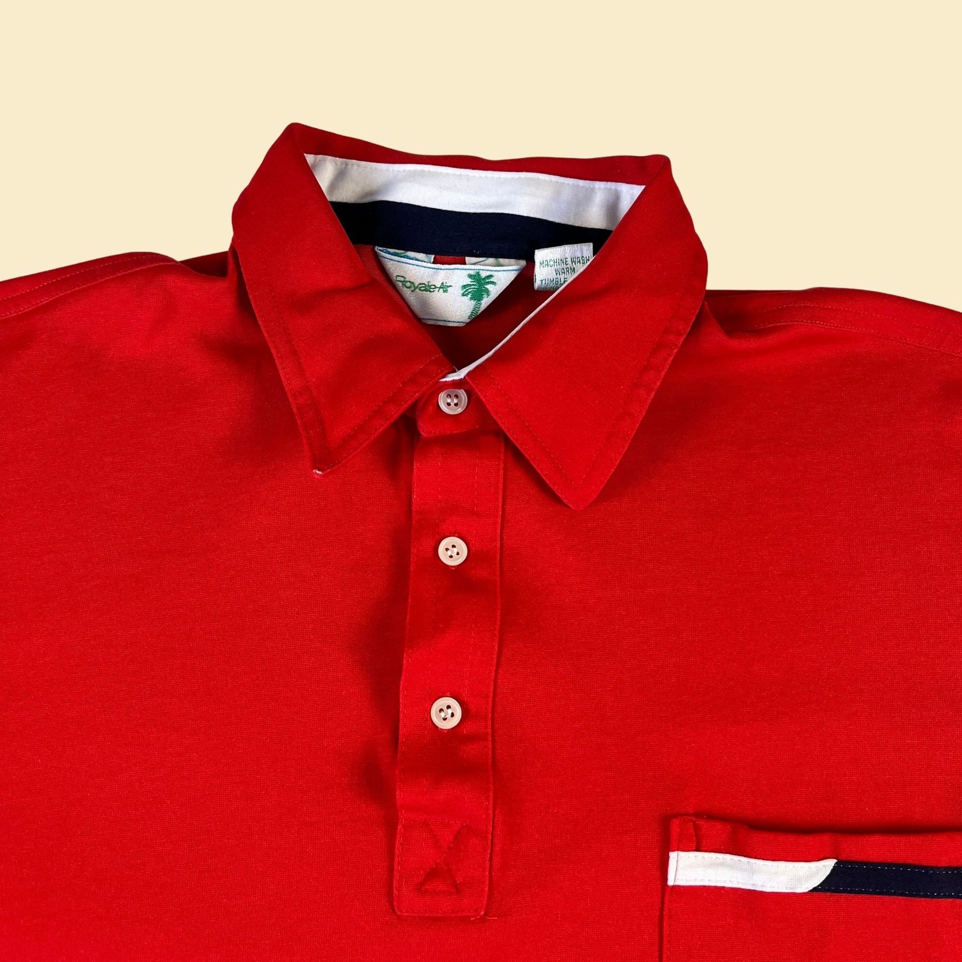 80s red polo shirt by Royale-Air