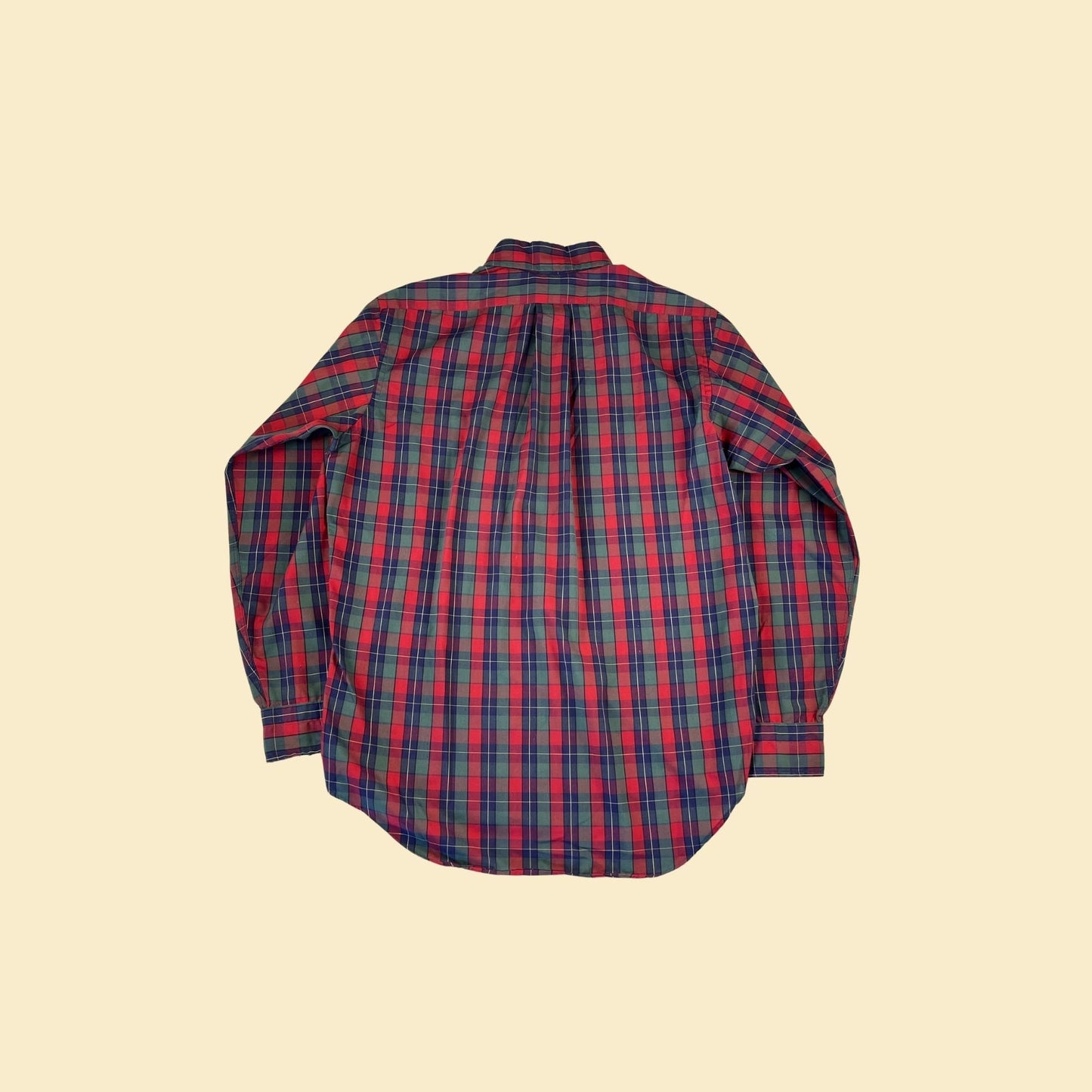 Vintage M 1960s men's plaid button down by The Country Gentlemen, Sero Shirtmaker, red & blue lightweight casual 60s shirt