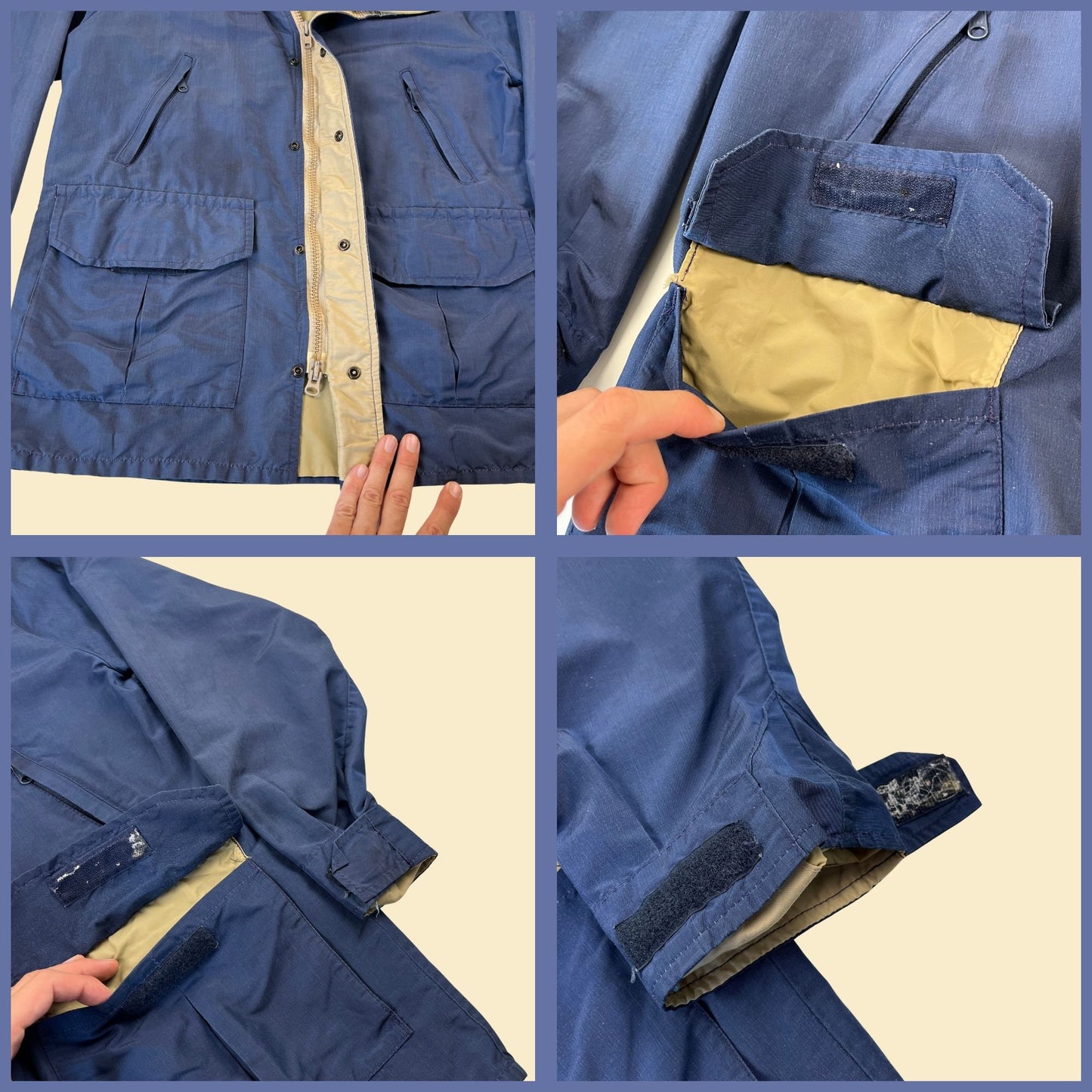 1990s Brooks Brothers M blue jacket, vintage 90s windbreaker jacket w/ zip and snap closures