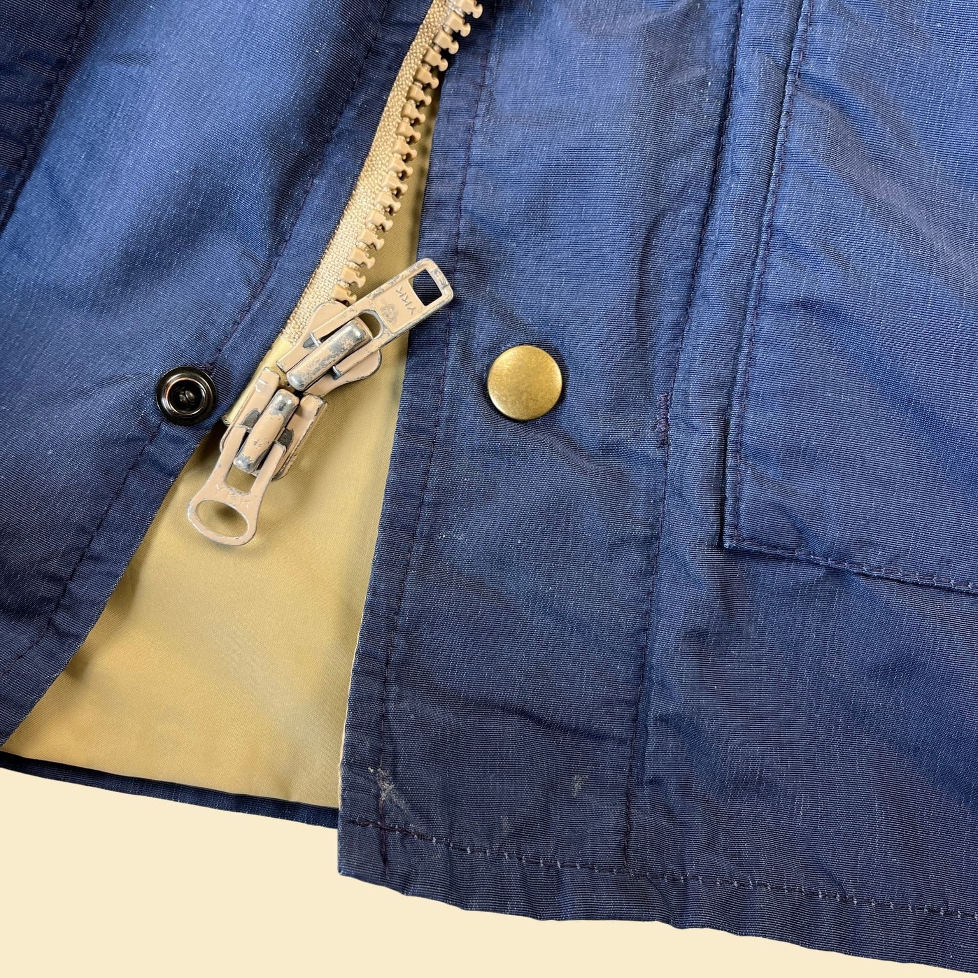 1990s Brooks Brothers M blue jacket, vintage 90s windbreaker jacket w/ zip and snap closures