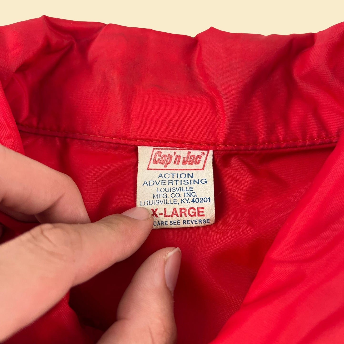 80s LAX Million Mile Club windbreaker, size XL vintage 1980s red nylon Los Angeles jacket