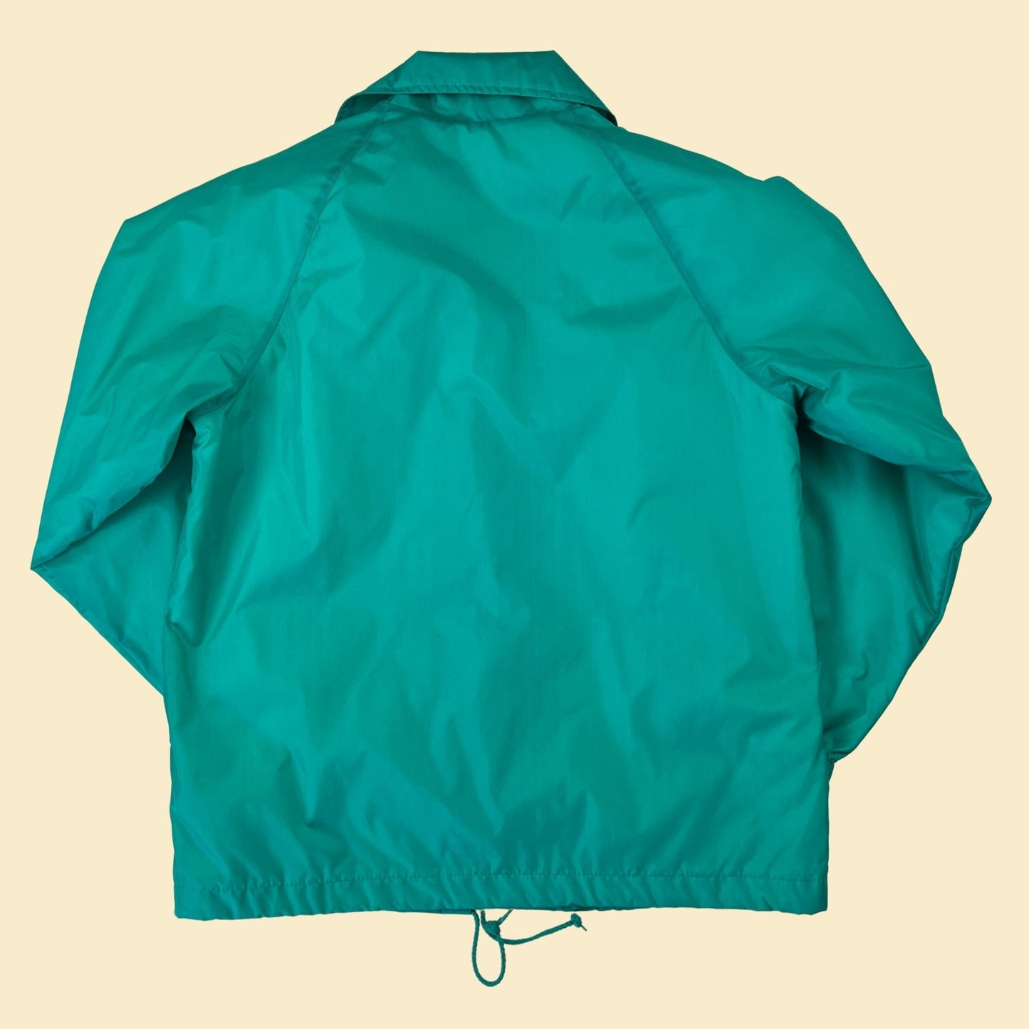 1980s teal windbreaker jacket, vintage 80s size M Current Seen snap clasp jacket