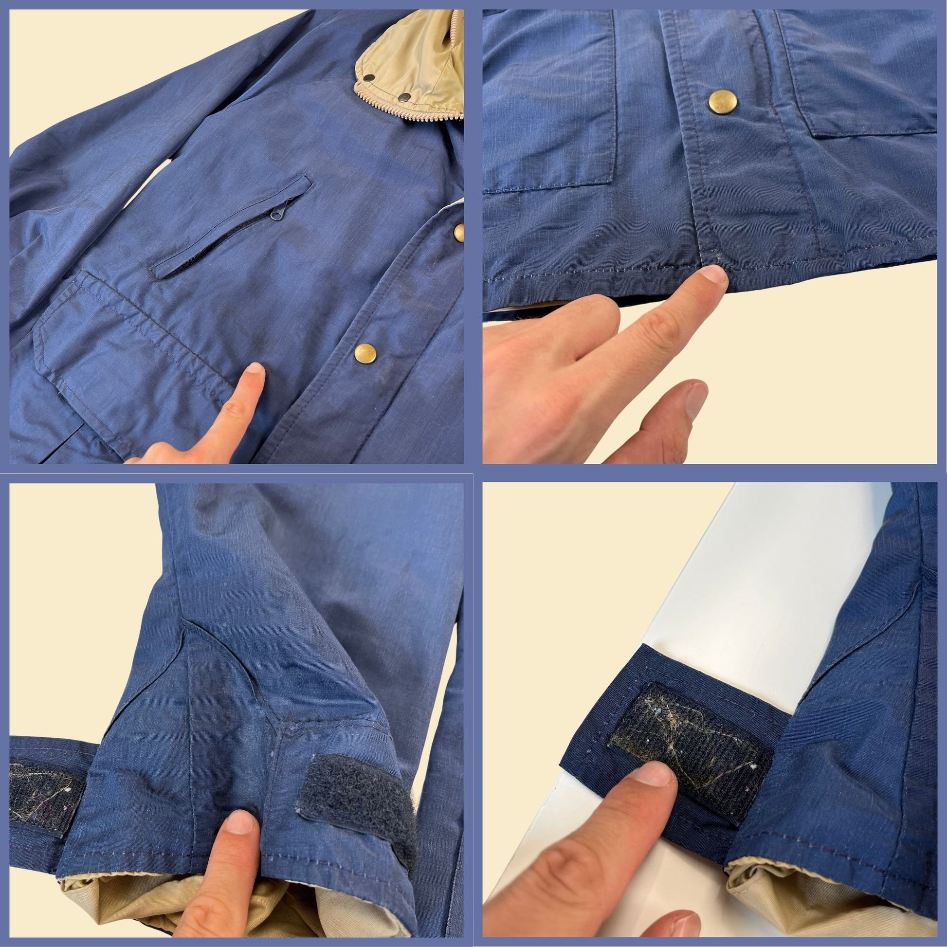 1990s Brooks Brothers M blue jacket, vintage 90s windbreaker jacket w/ zip and snap closures