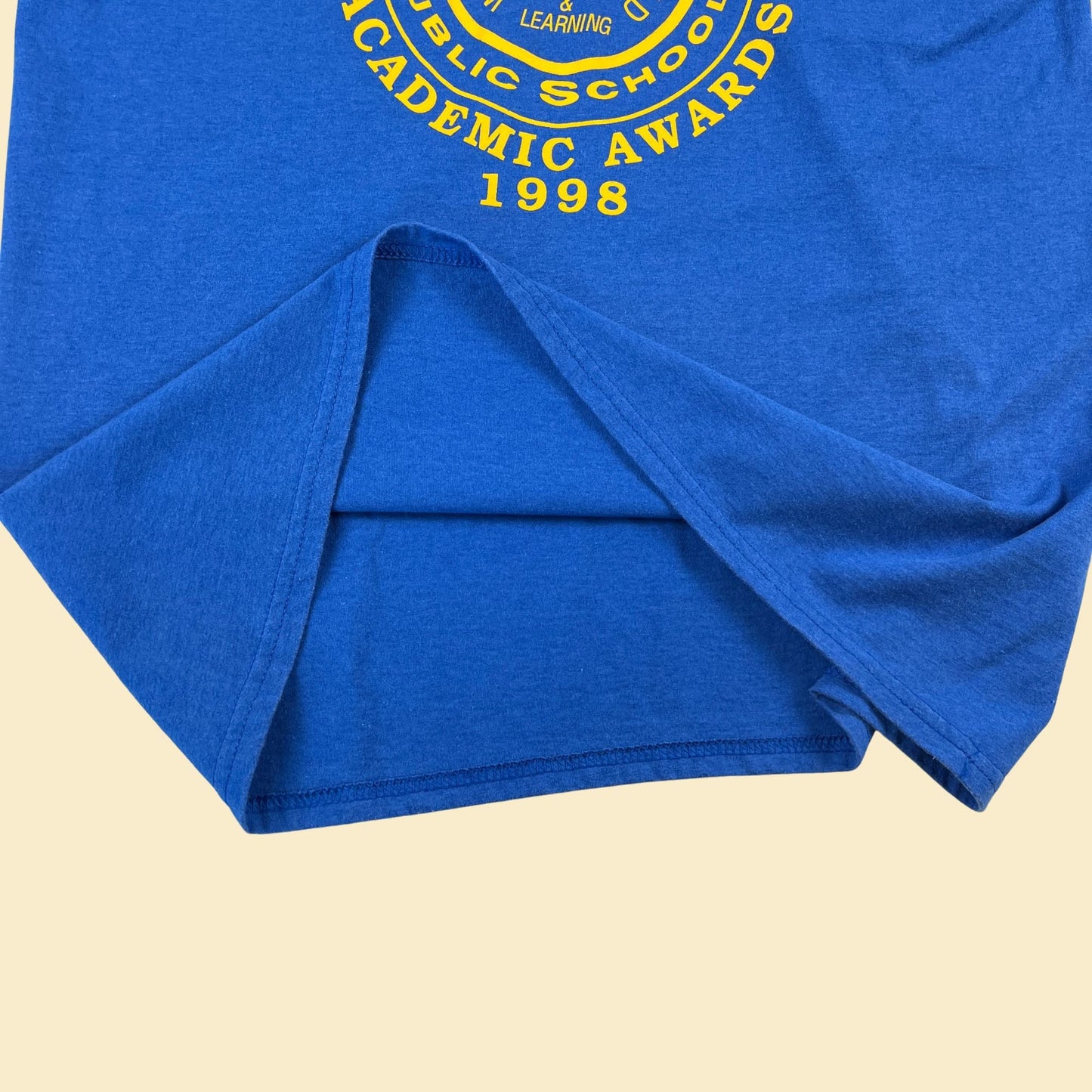 1998 New Orleans Public School T-shirt, vintage 90s New Orleans Superintendent's Academic Awards tee, blue & yellow XL shirt