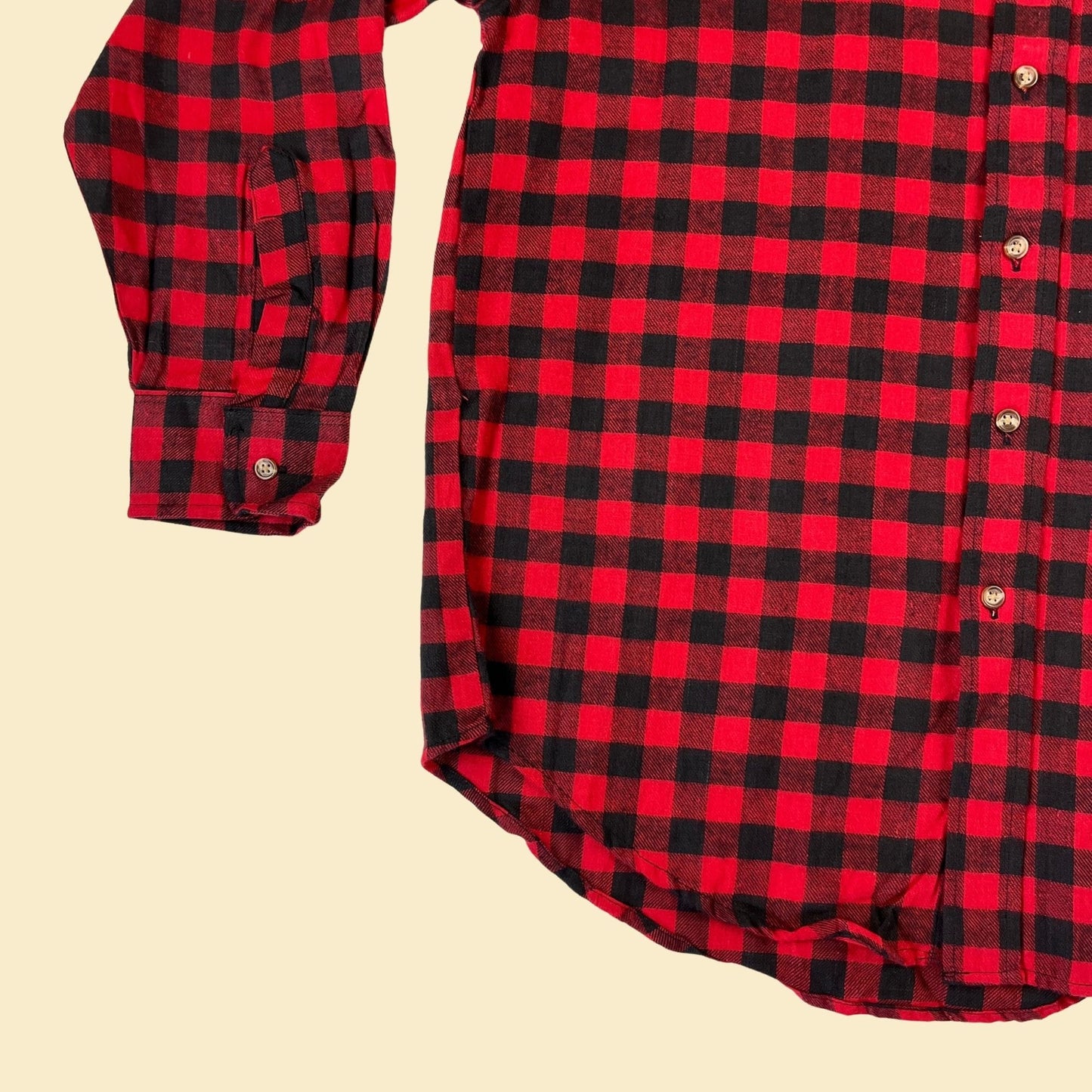 90s M red/black flannel by David & Johnny, vintage 1990s men's long sleeve casual button down