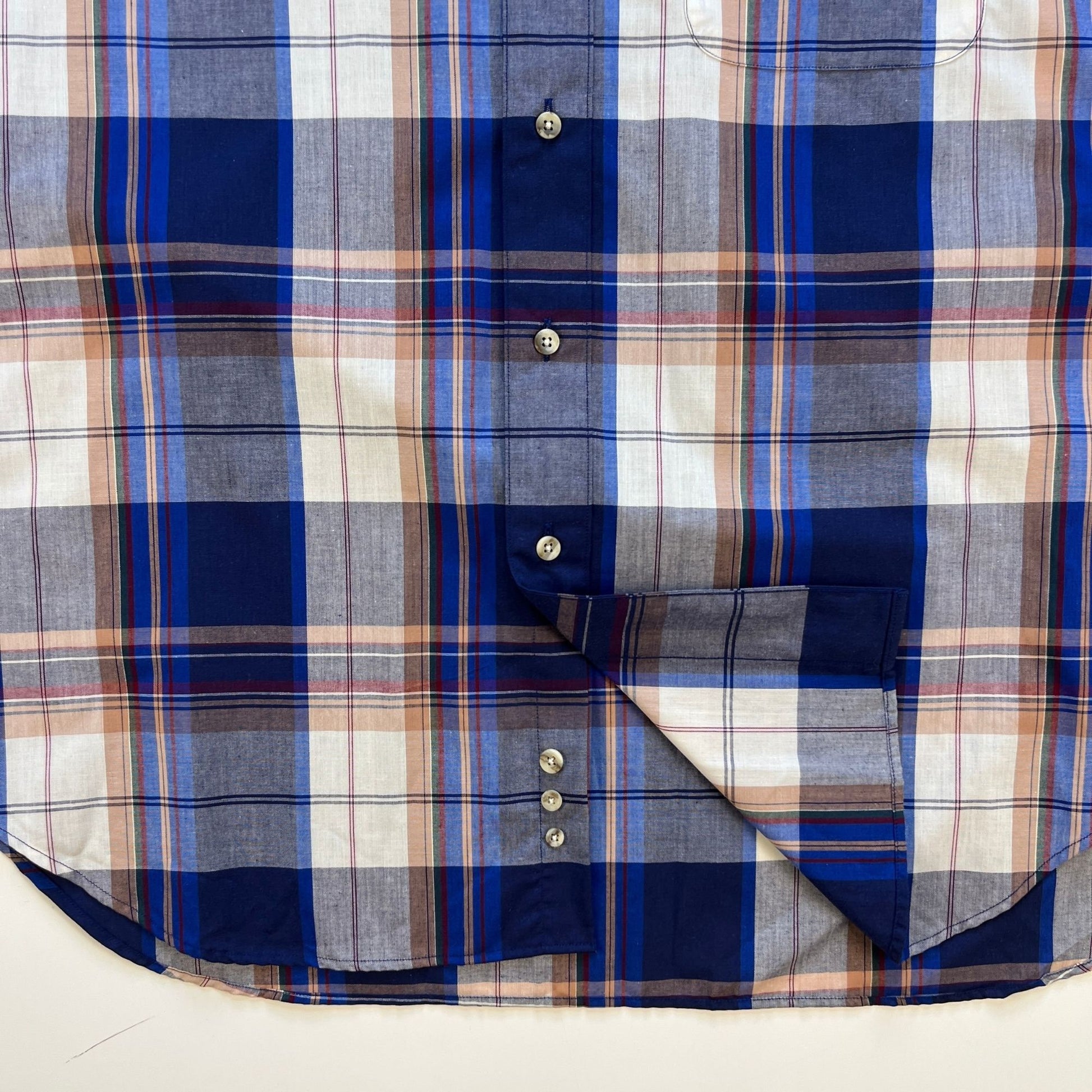 1980s Christian Dior Monsieur plaid men's shirt, size XL vintage 80s men's button down top