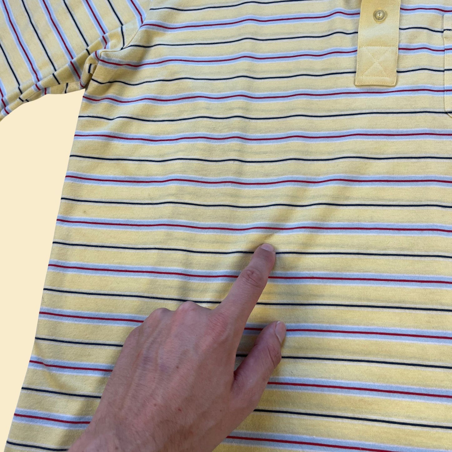 1980s LSU polo shirt by Arrow Tournament, size XL vintage 80s striped Louisiana State short sleeve top