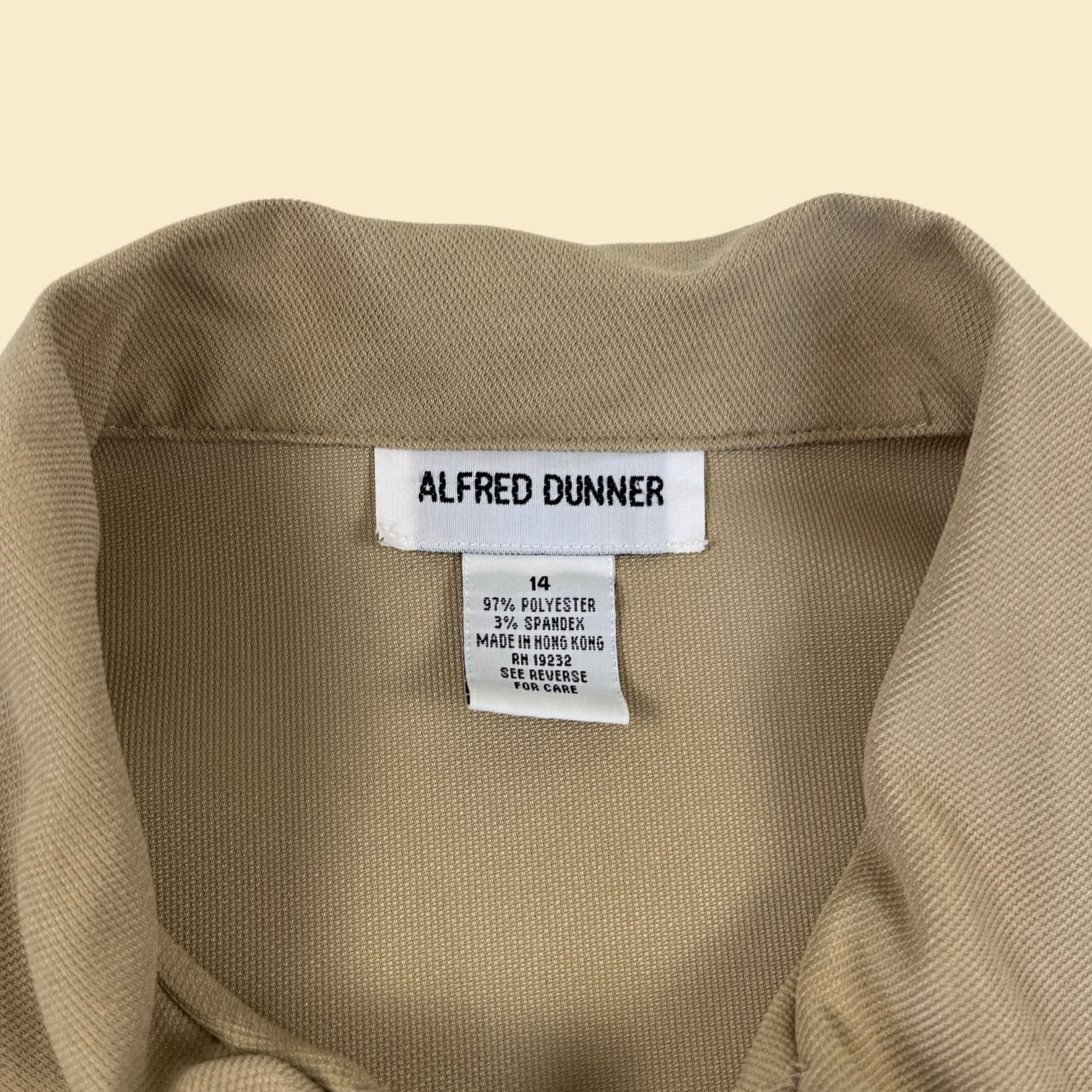 1990s fall foliage windbreaker jacket, size 14 vintage 90s Alfred Dunner zip up polyester jacket