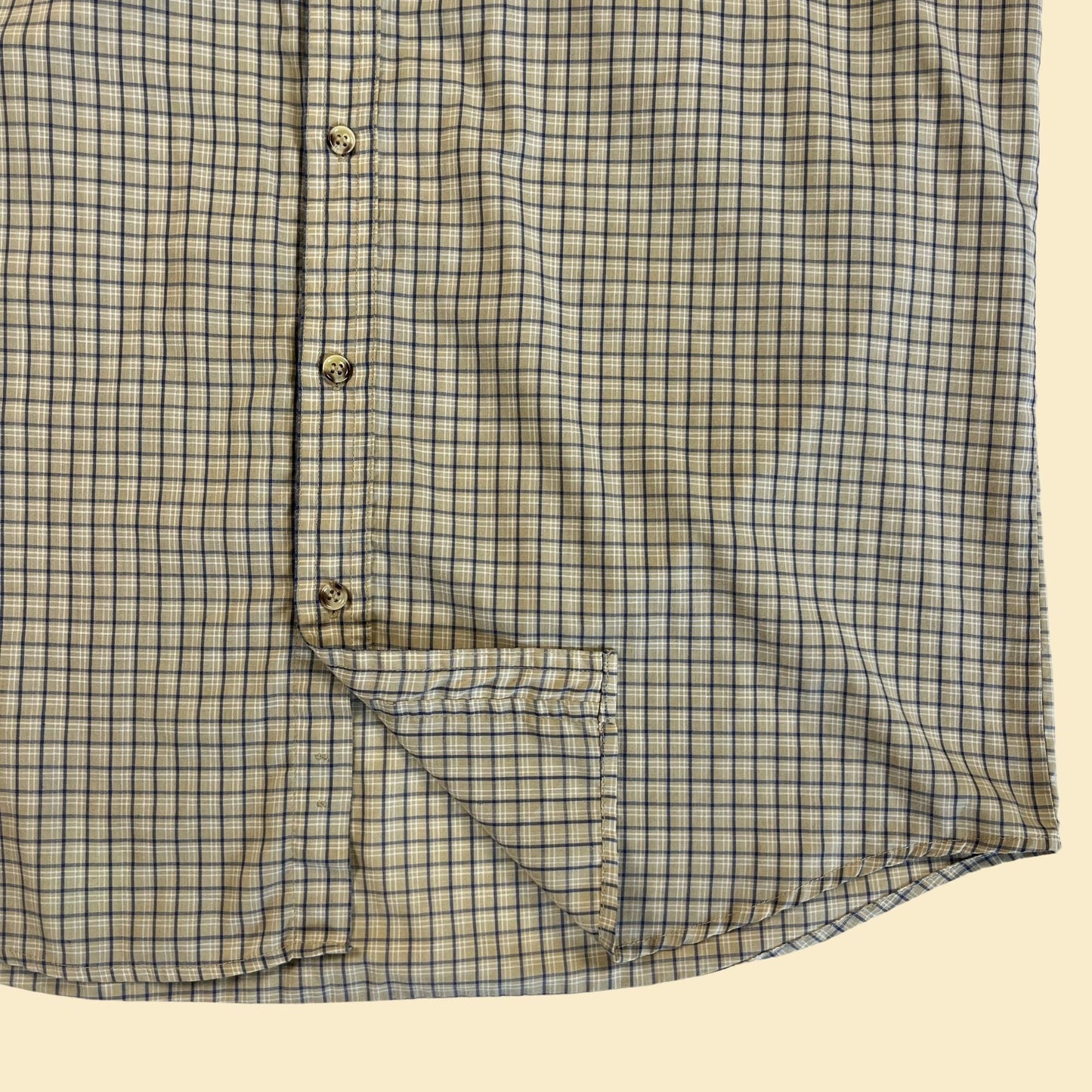 Vintage 80s/90s McGregor Classic men's plaid shirt, men's blue & beige 1980s casual short sleeve