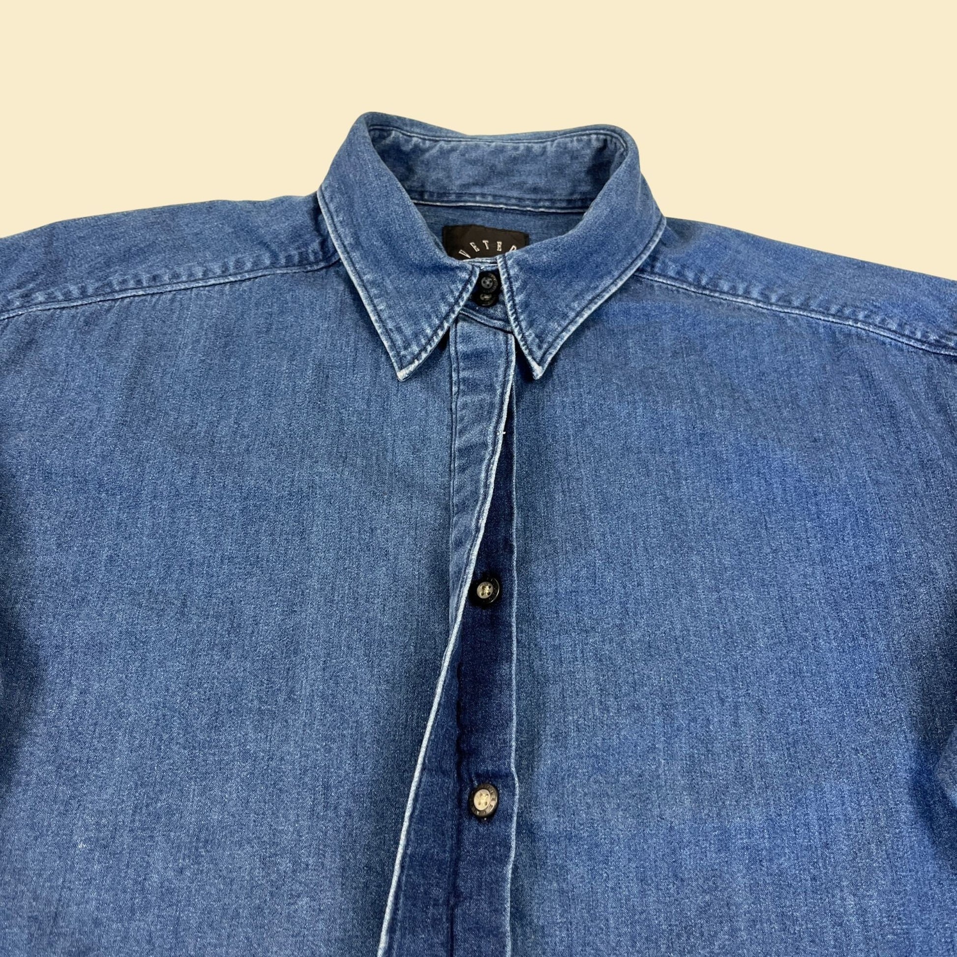 90s/Y2K Lee Riveted 18W denim shirt, vintage women's long sleeve jean blouse