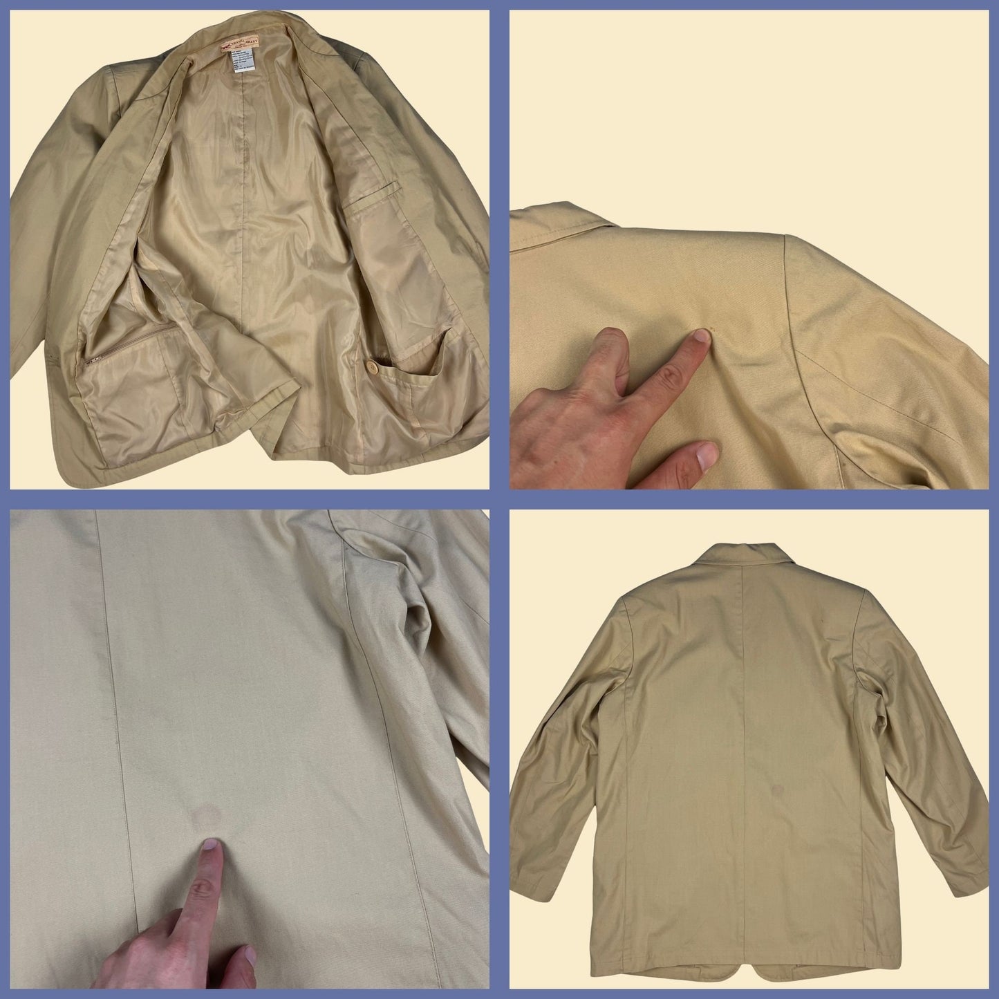 1990s beige/tan blazer by Haband Travel Smart, vintage 90s size S travel-smart beige jacket