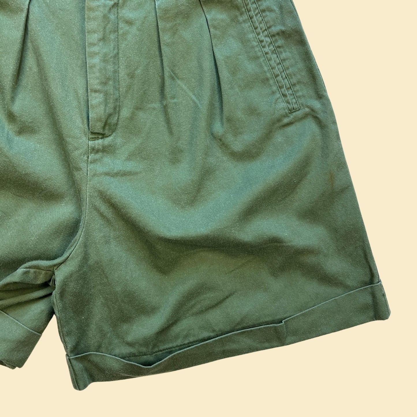 Vintage 90s The Limited green shorts, high waisted 1990s women's dark green shorts