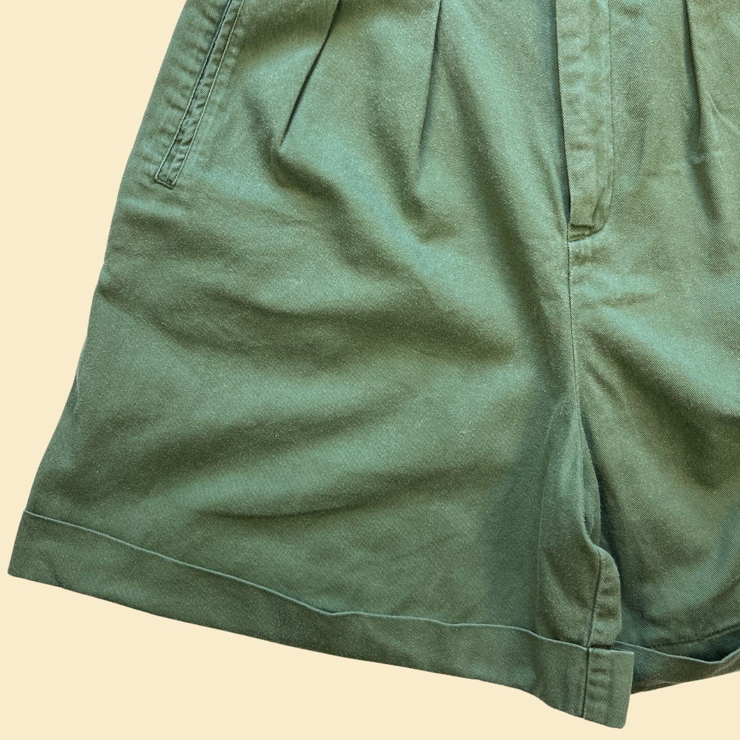 Vintage 90s The Limited green shorts, high waisted 1990s women's dark green shorts