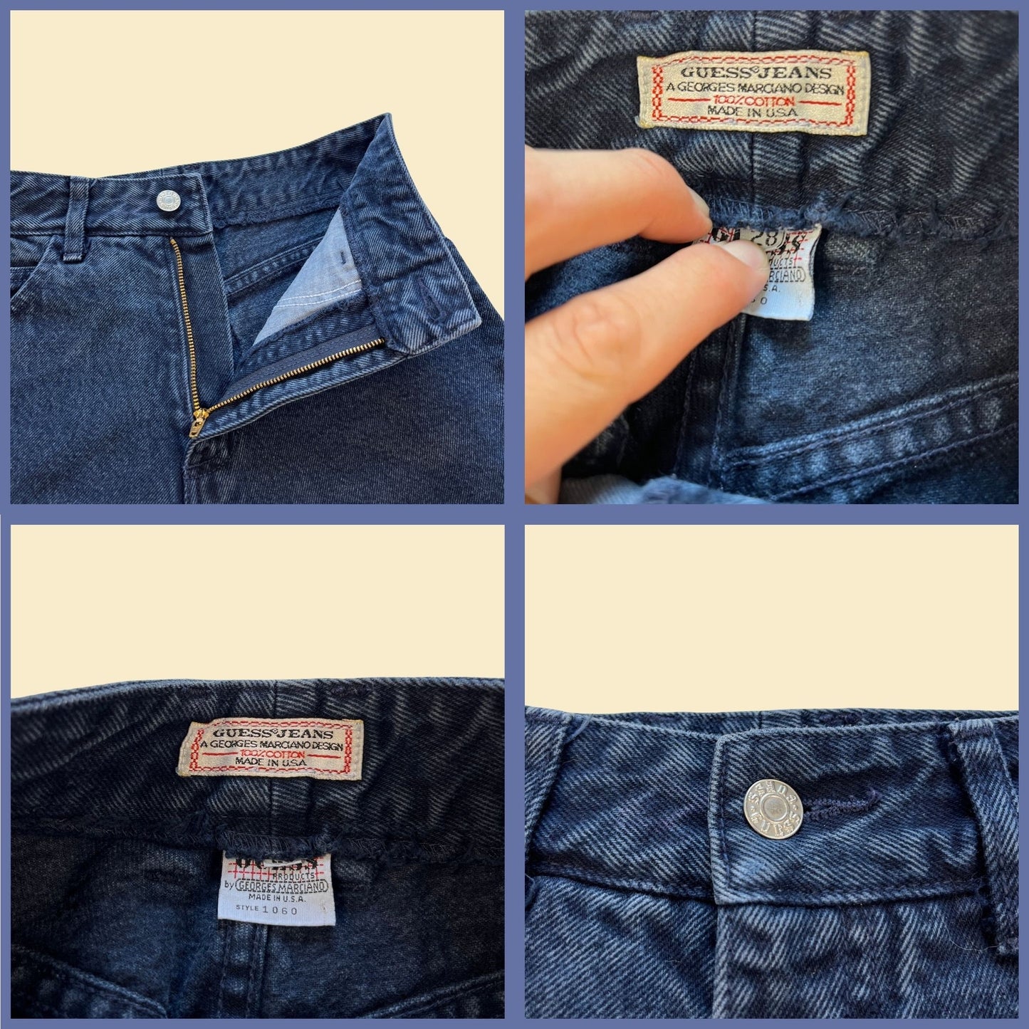 1980s Guess women's 28 jeans, vintage 80s medium-to-dark wash denim pants, Guess by Georges Marciano USA made