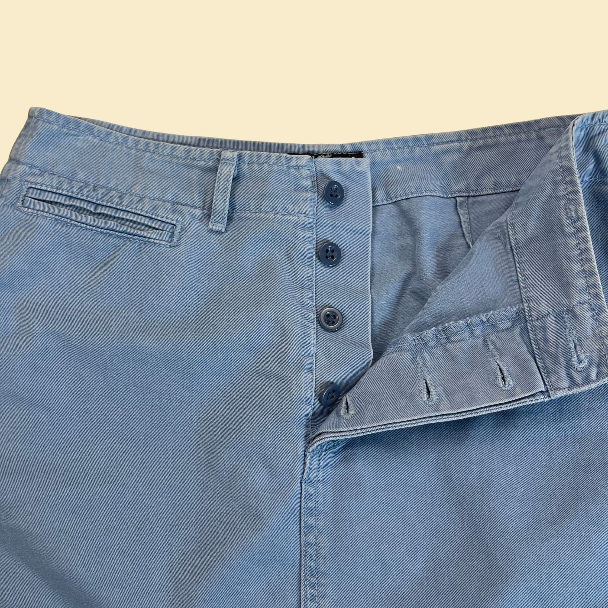 1990s Polo Jeans Co Ralph Lauren blue skirt, vintage 90s size 4 women's blue cotton mini besom pocket skirt