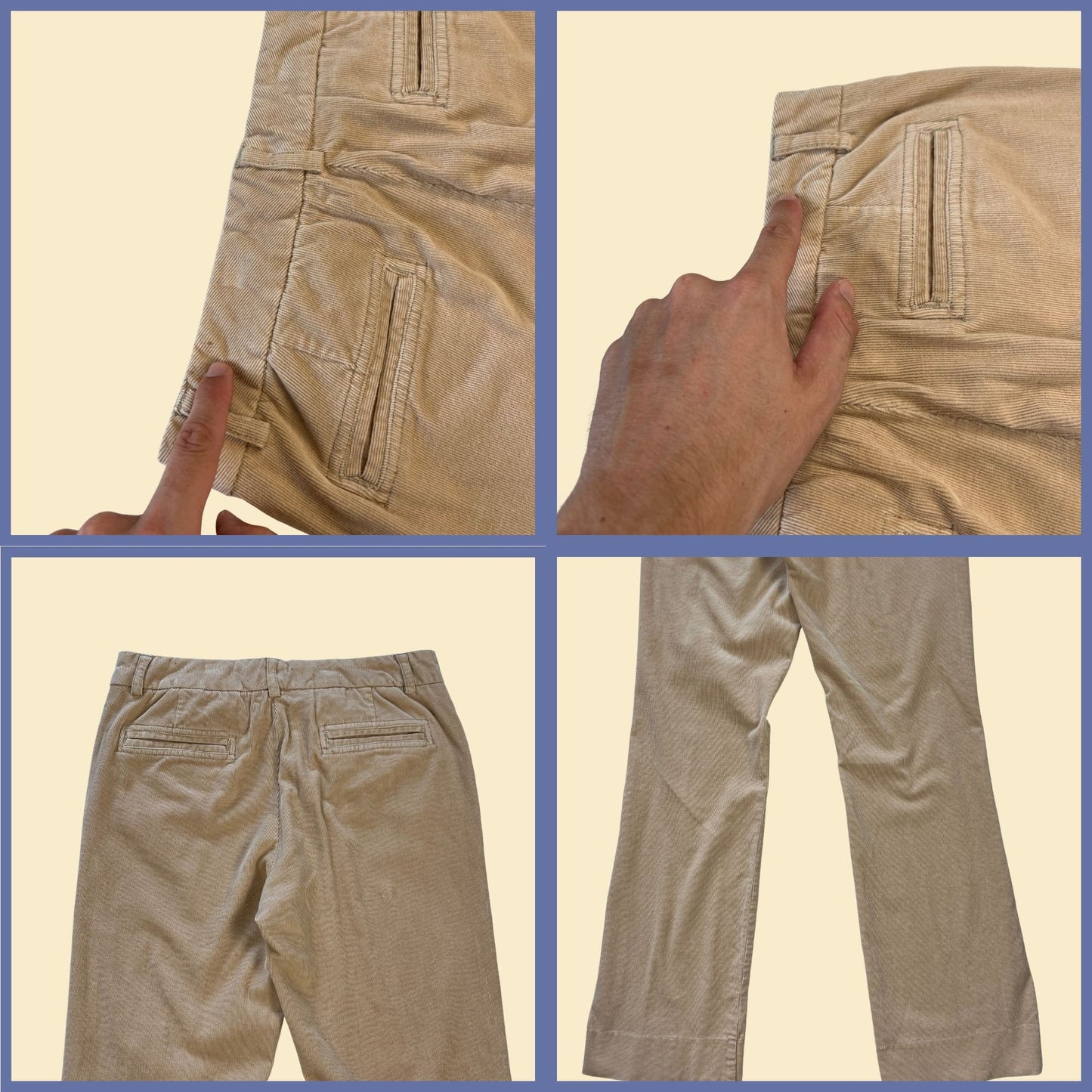 90s The Limited size 4 corduroy pants, beige/tan women's vintage 1990s cotton/spandex pants