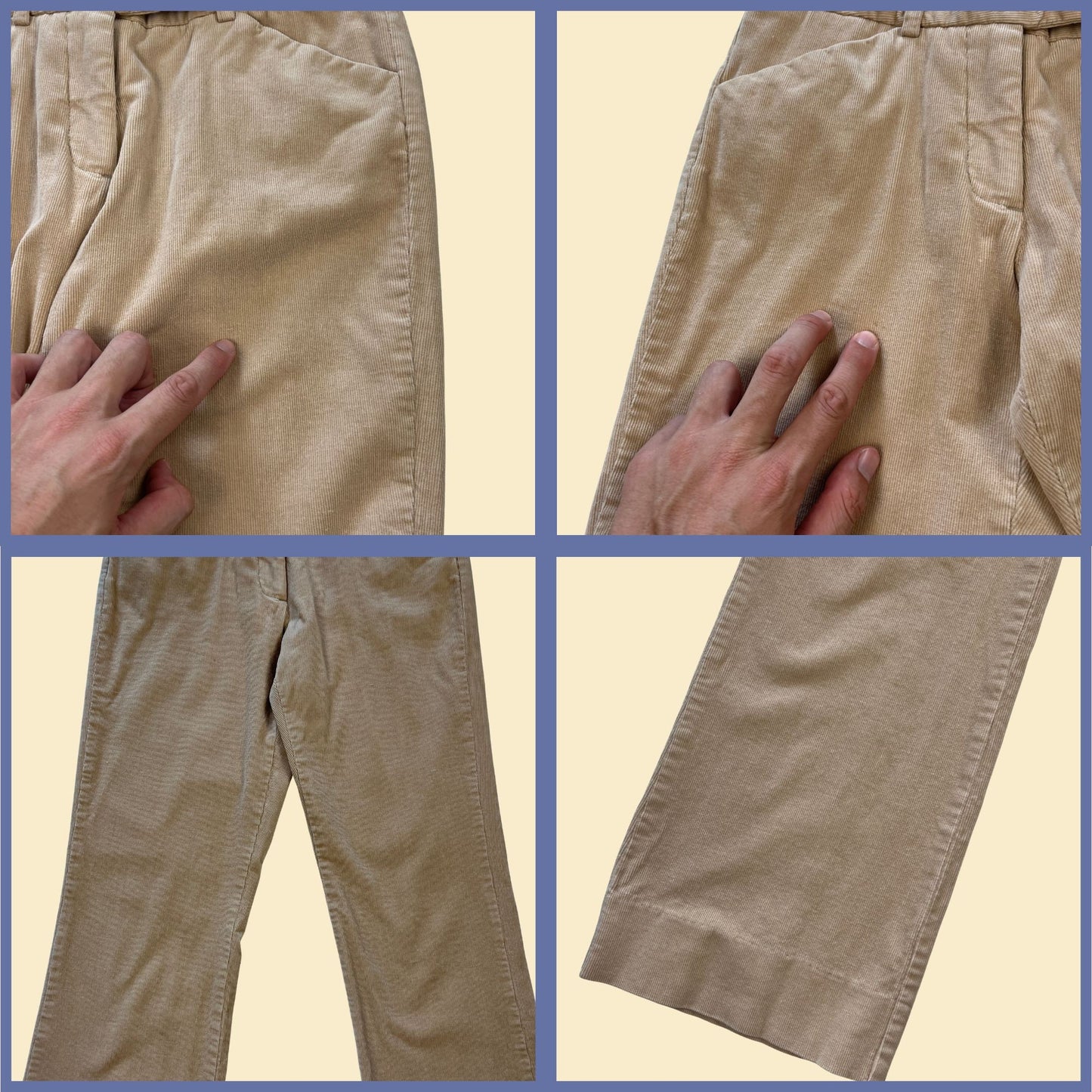 90s The Limited size 4 corduroy pants, beige/tan women's vintage 1990s cotton/spandex pants