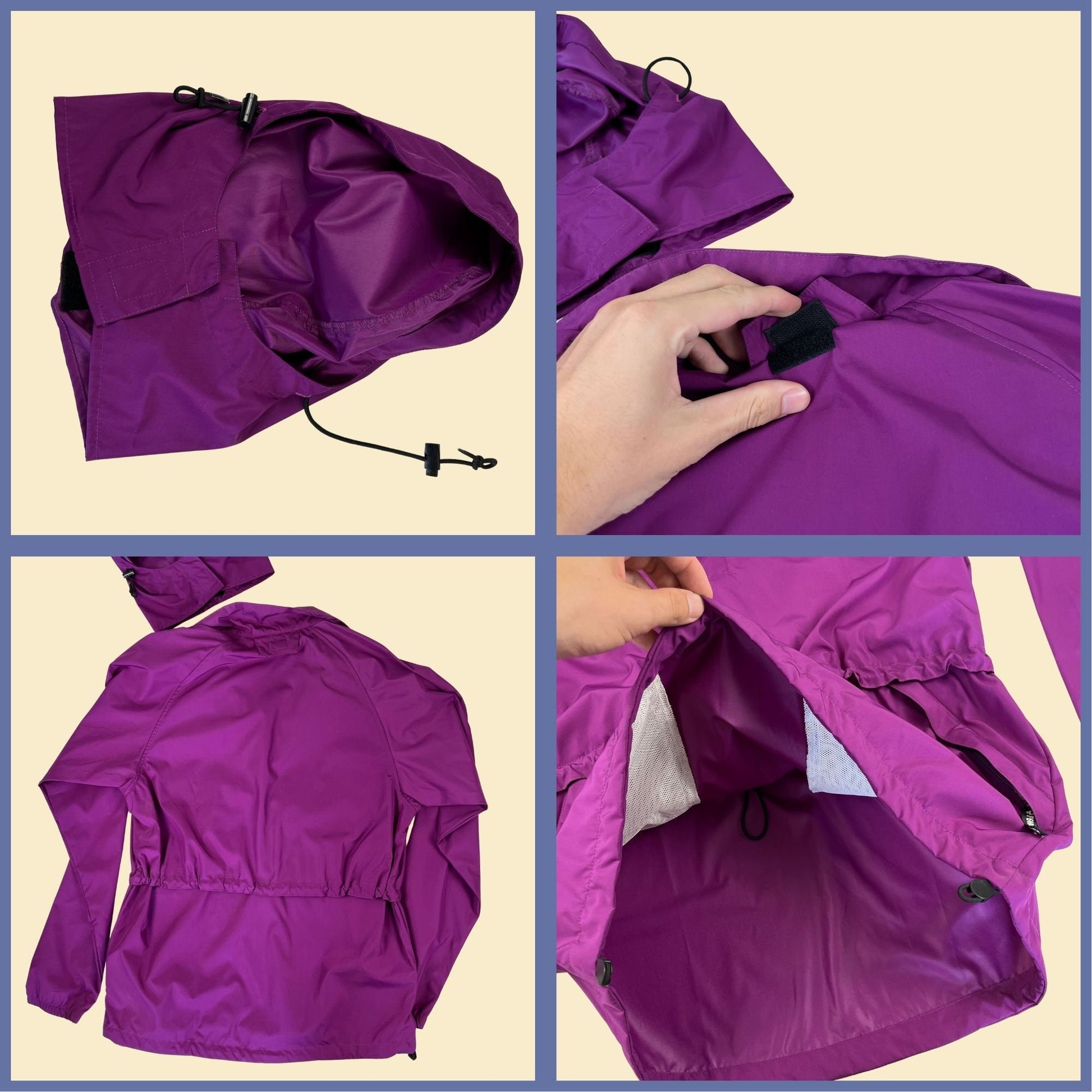 1980s Pearl Izumi purple jacket, size 10 women's vintage 80s new old stock windbreaker / bike jacket