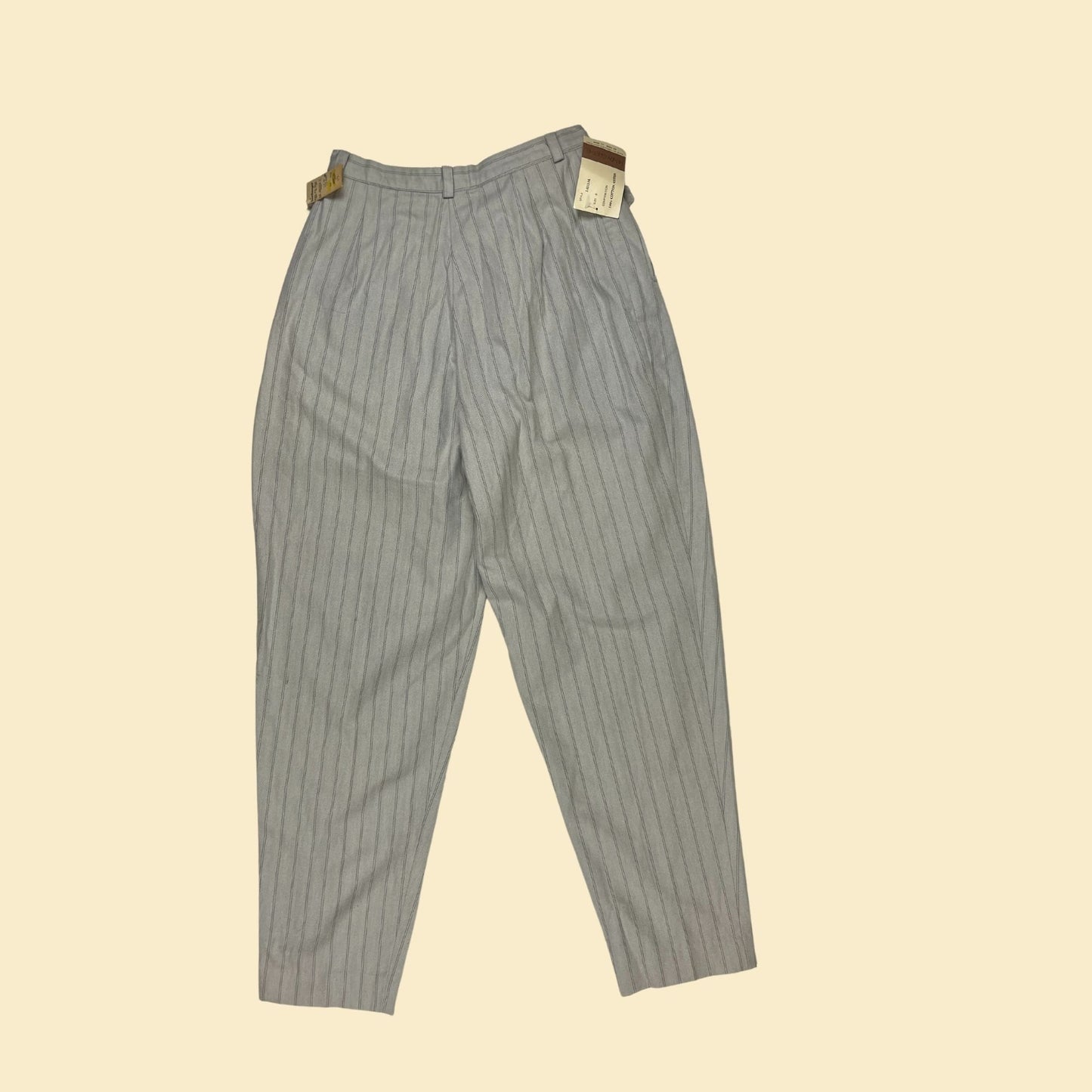 1980s Henry Grethel grey pin stripes, vintage 80s size 8 grey cotton pants