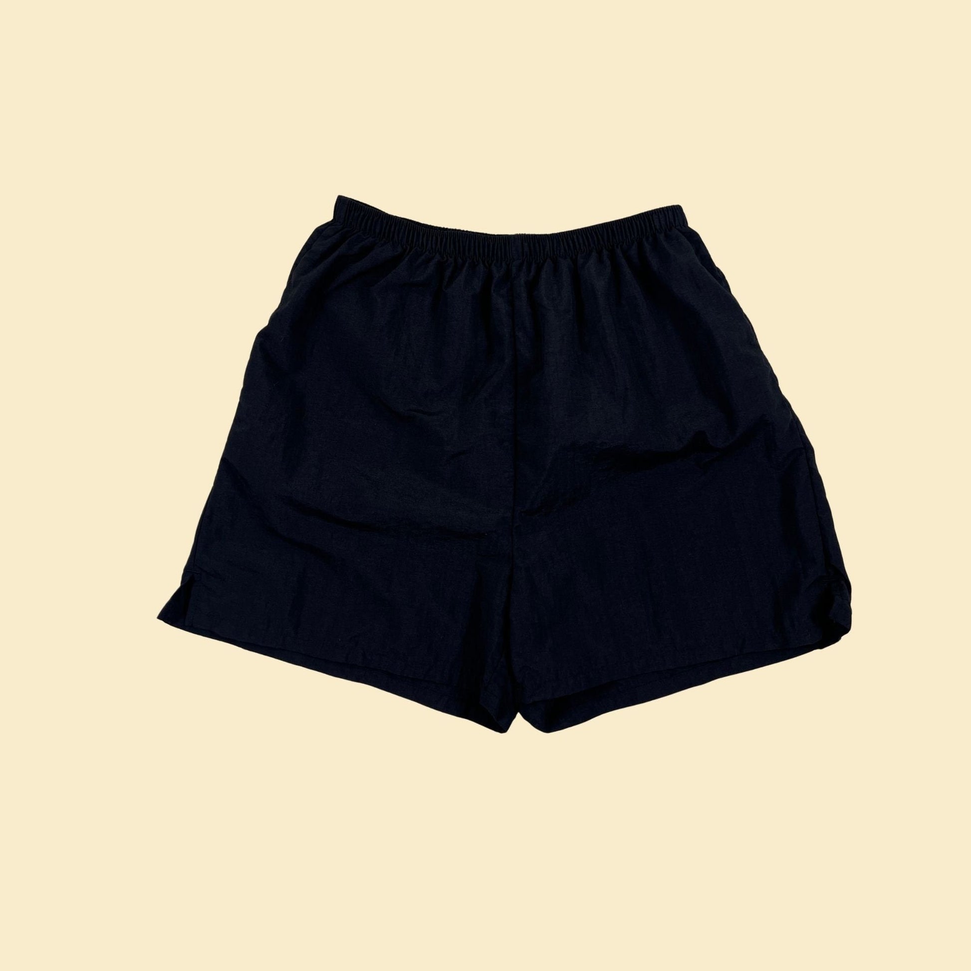 1980s women's athletic shorts by Athletic Works, size M vintage 80s/90s black athletic nylon shorts