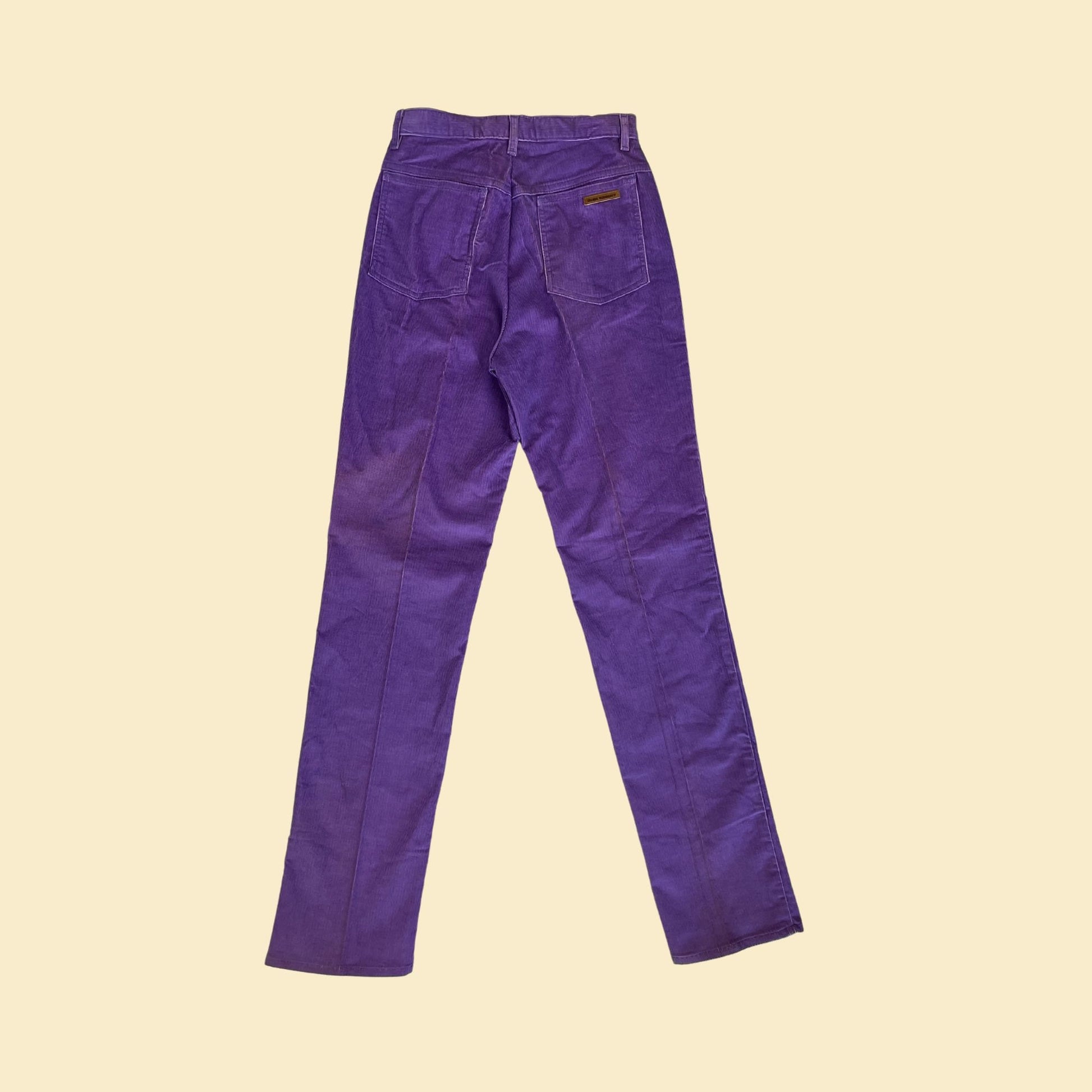 1980s highrise purple corduroy pants by Gloria Vanderbilt, NOS vintage 80s women's 25" waist pants