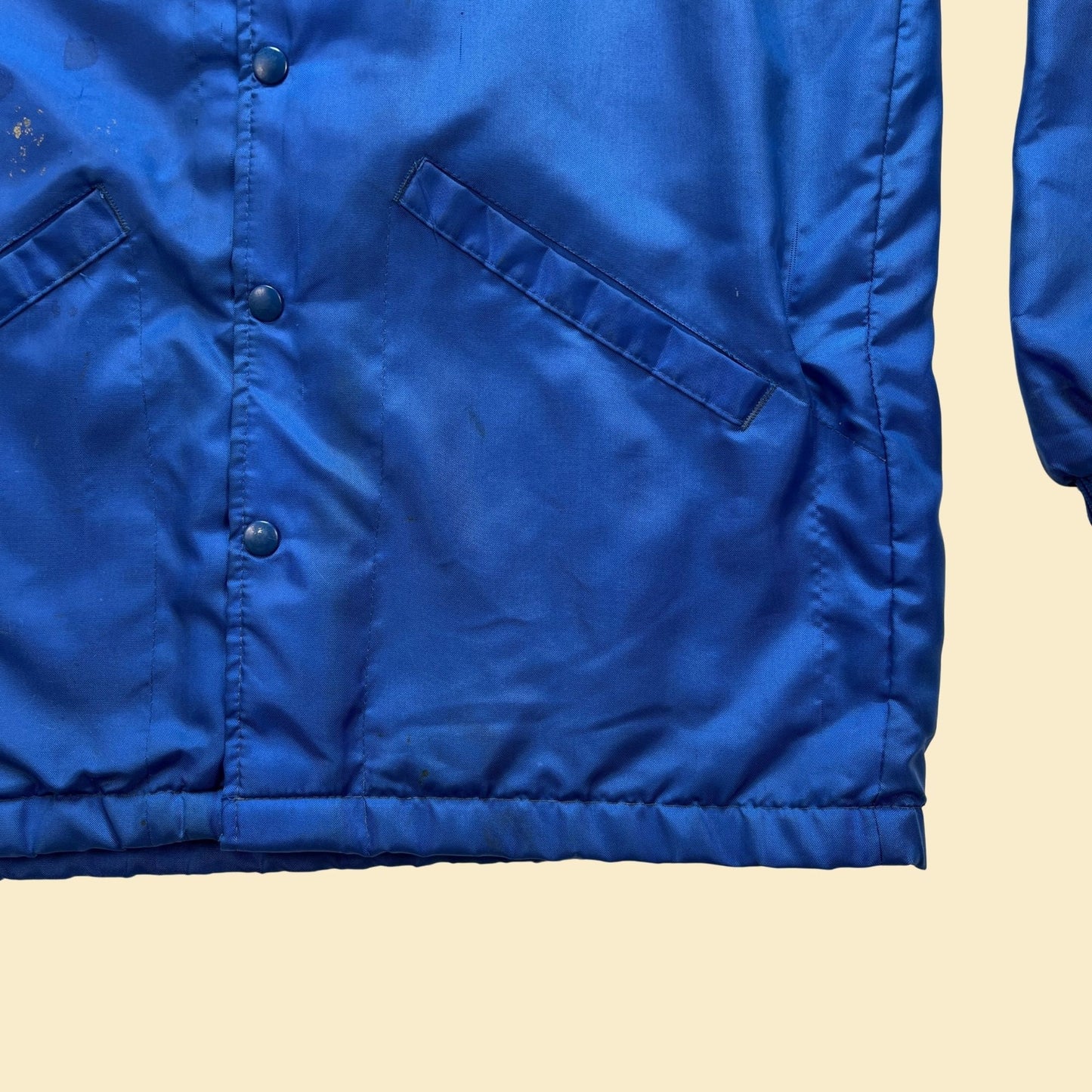 1970s Swingster blue snap clasp jacket, vintage 70s size S fleece-lined jacket,