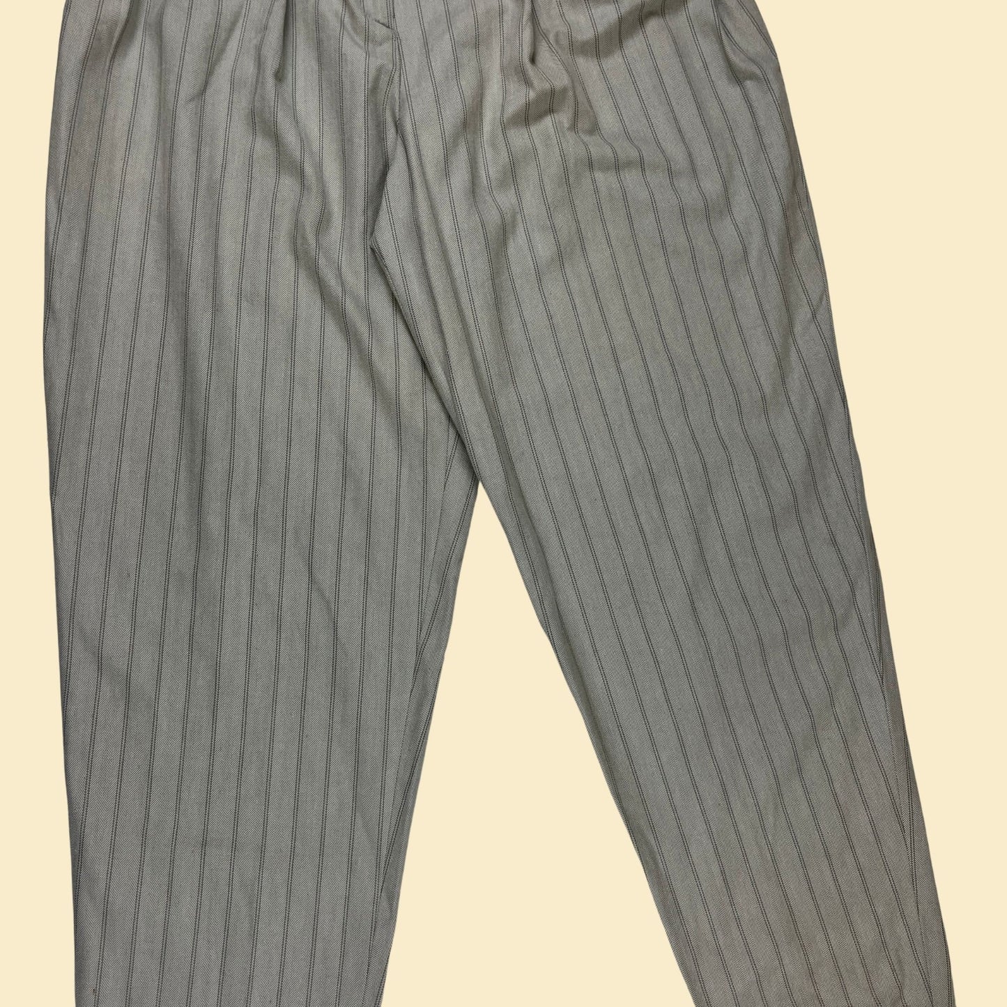 1980s Henry Grethel grey pin stripes, vintage 80s size 8 grey cotton pants