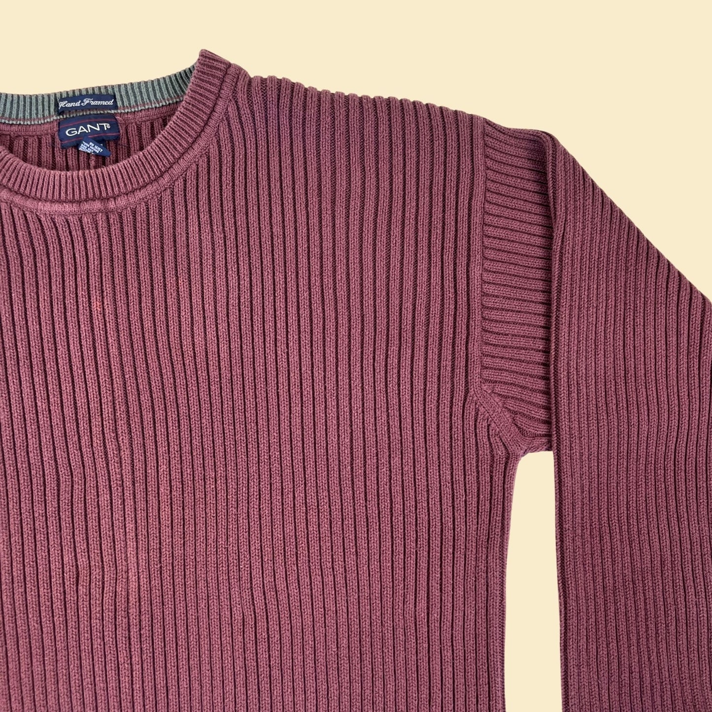 1990s GANT burgundy 3XT sweater, vintage 90s cotton crewneck men's sweater