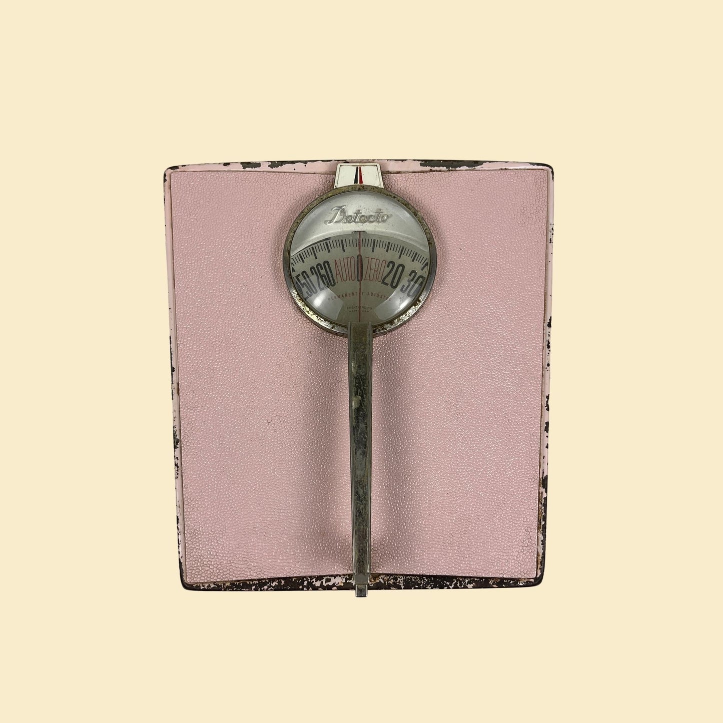 1960s pink Detecto scale, vintage 60s bathroom scale