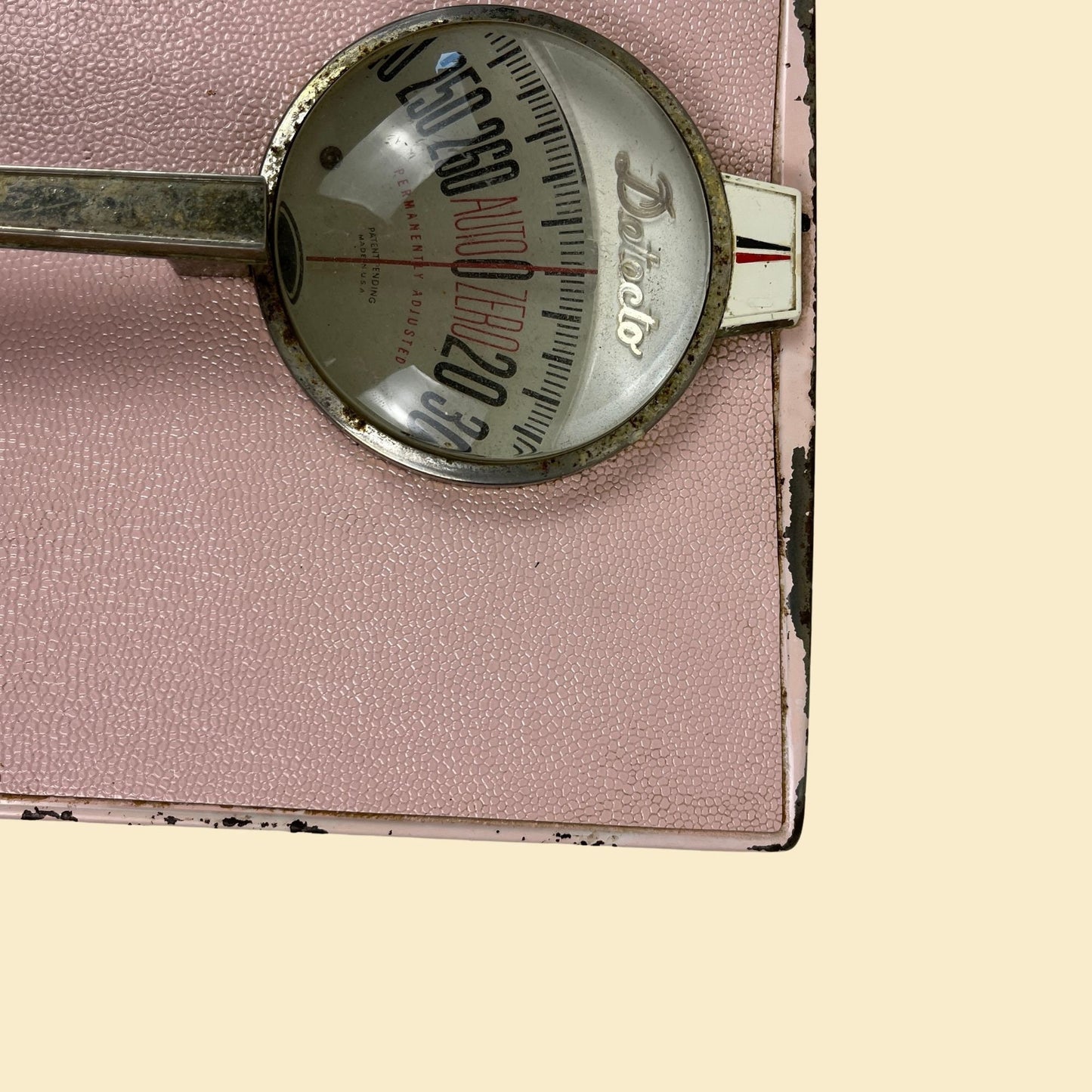 1960s pink Detecto scale, vintage 60s bathroom scale