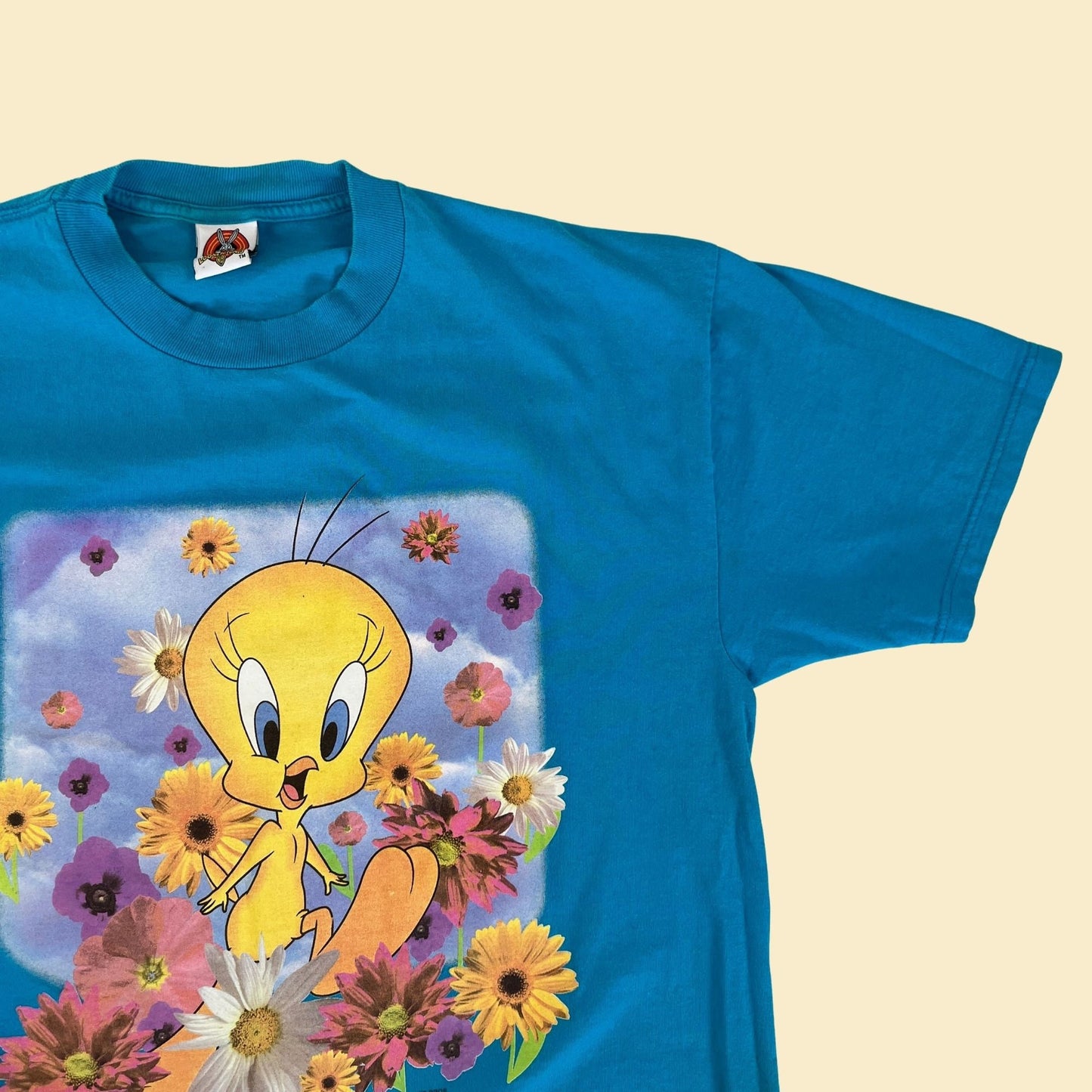 1997 Tweety Bird blue t-shirt, vintage 90s Looney Tunes flower tee