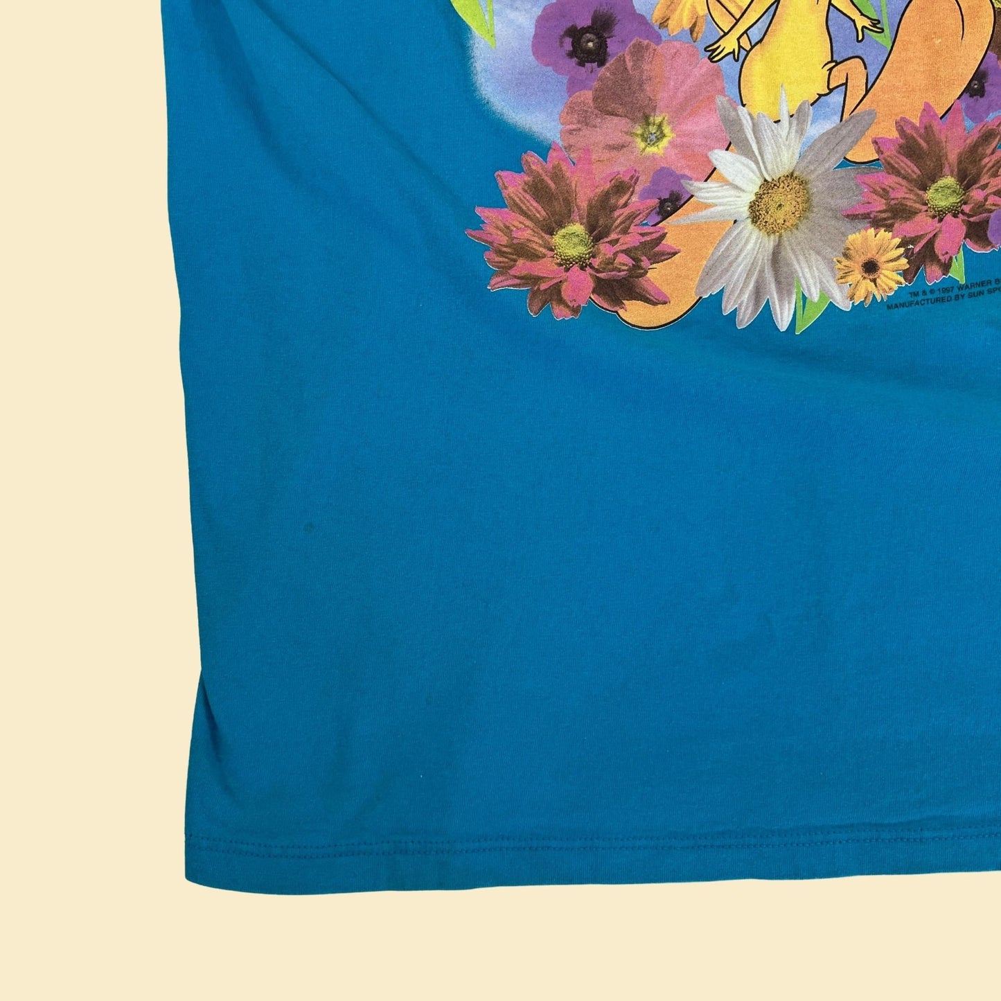 1997 Tweety Bird blue t-shirt, vintage 90s Looney Tunes flower tee