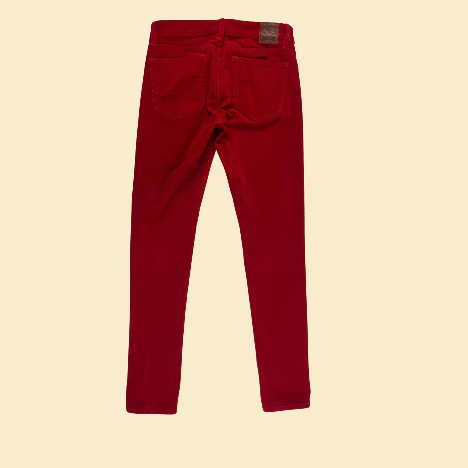 Vintage 90s/Y2K Ralph Lauren Sport corduroy pants, size 6 red 1990s skinny to straight leg women's pants