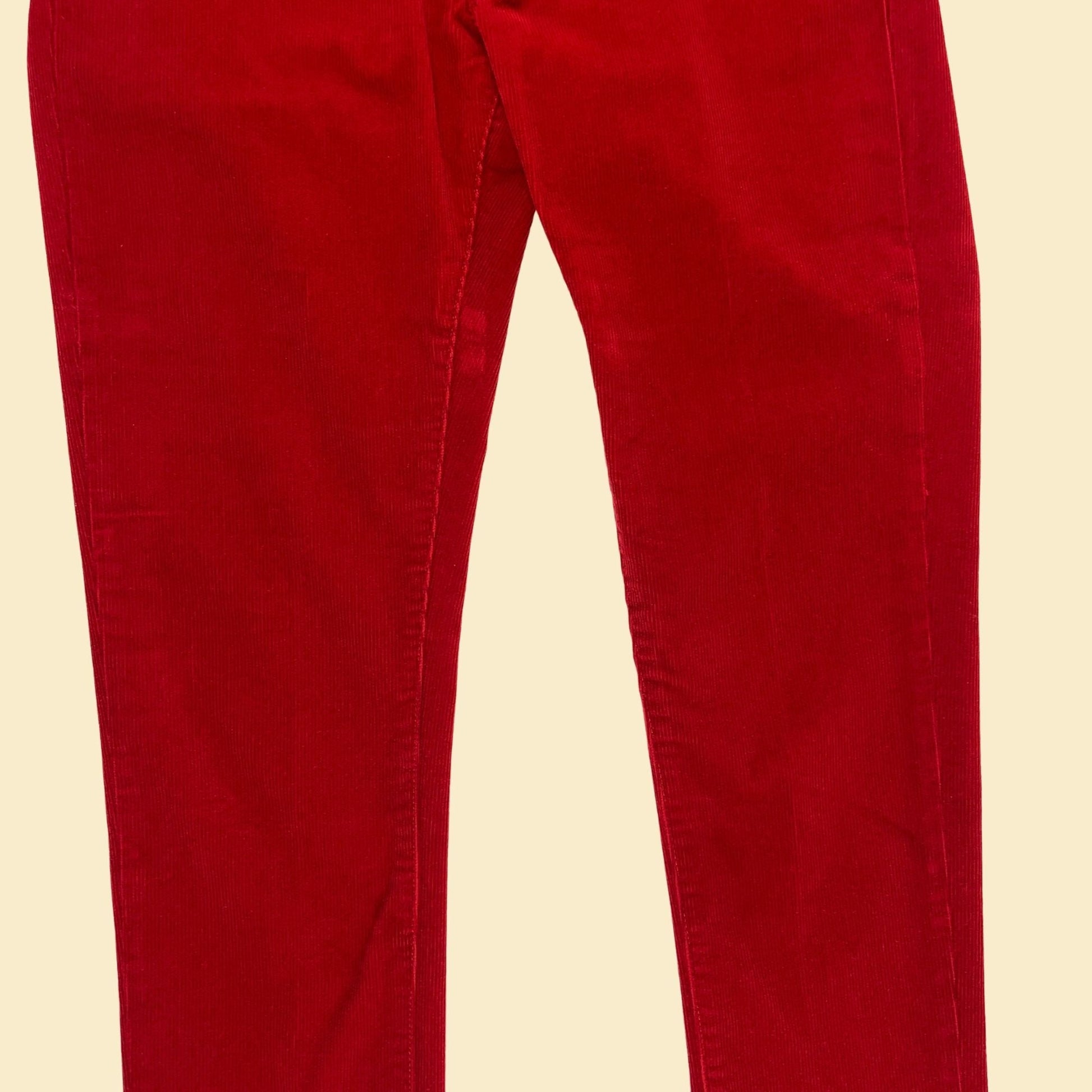 Vintage 90s/Y2K Ralph Lauren Sport corduroy pants, size 6 red 1990s skinny to straight leg women's pants