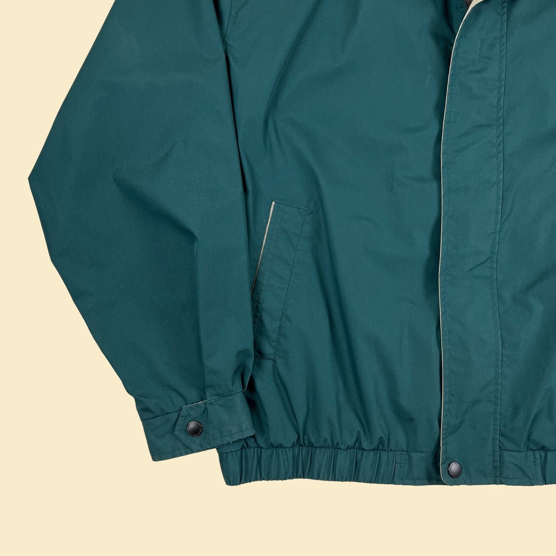 1990s Members Only Mariner jacket, size XXT green & beige vintage 90s windbreaker jacket