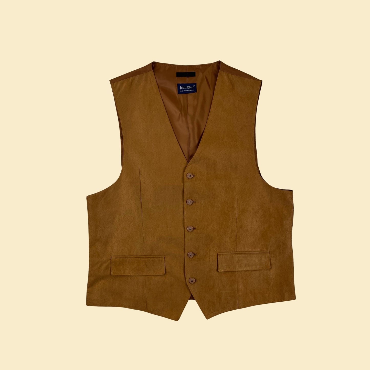 80s/90s John Blair men's formal vest, vintage 1980s brown button up vest