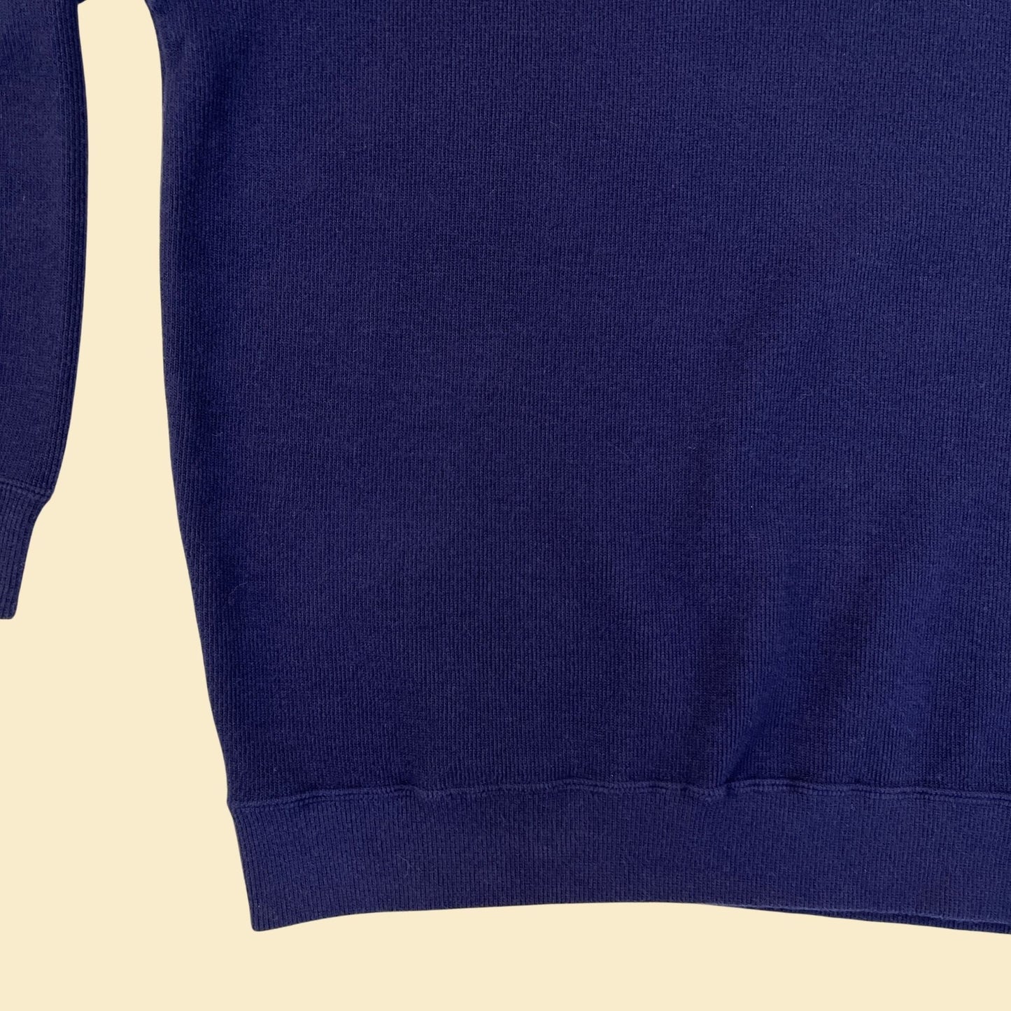 1990s blue v-neck sweatshirt by Alexander Julian Colours, vintage 90s men's pullover cotton sweatshirt