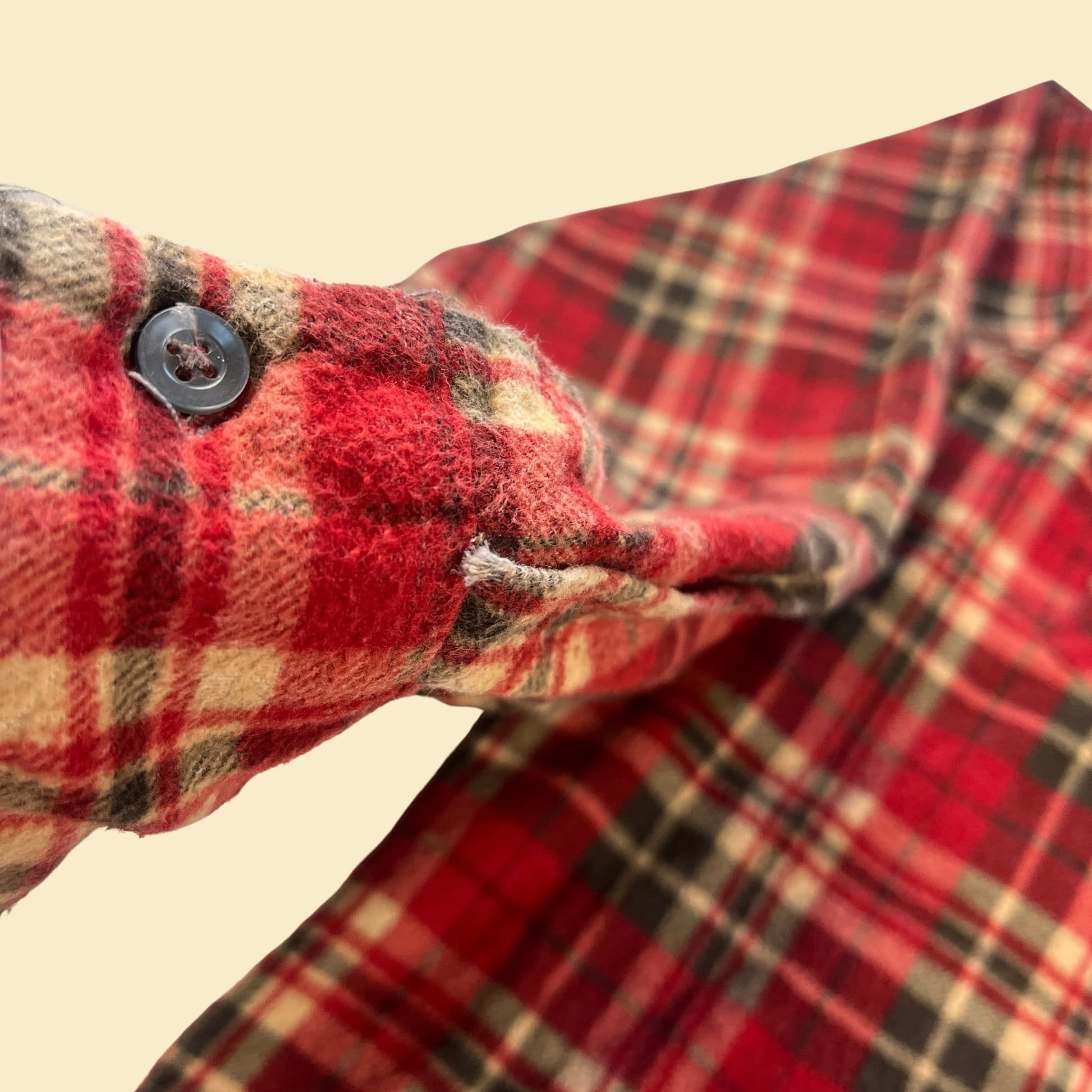 1990s 2X red flannel shirt, vintage 90s plaid flannel button down top by Haband