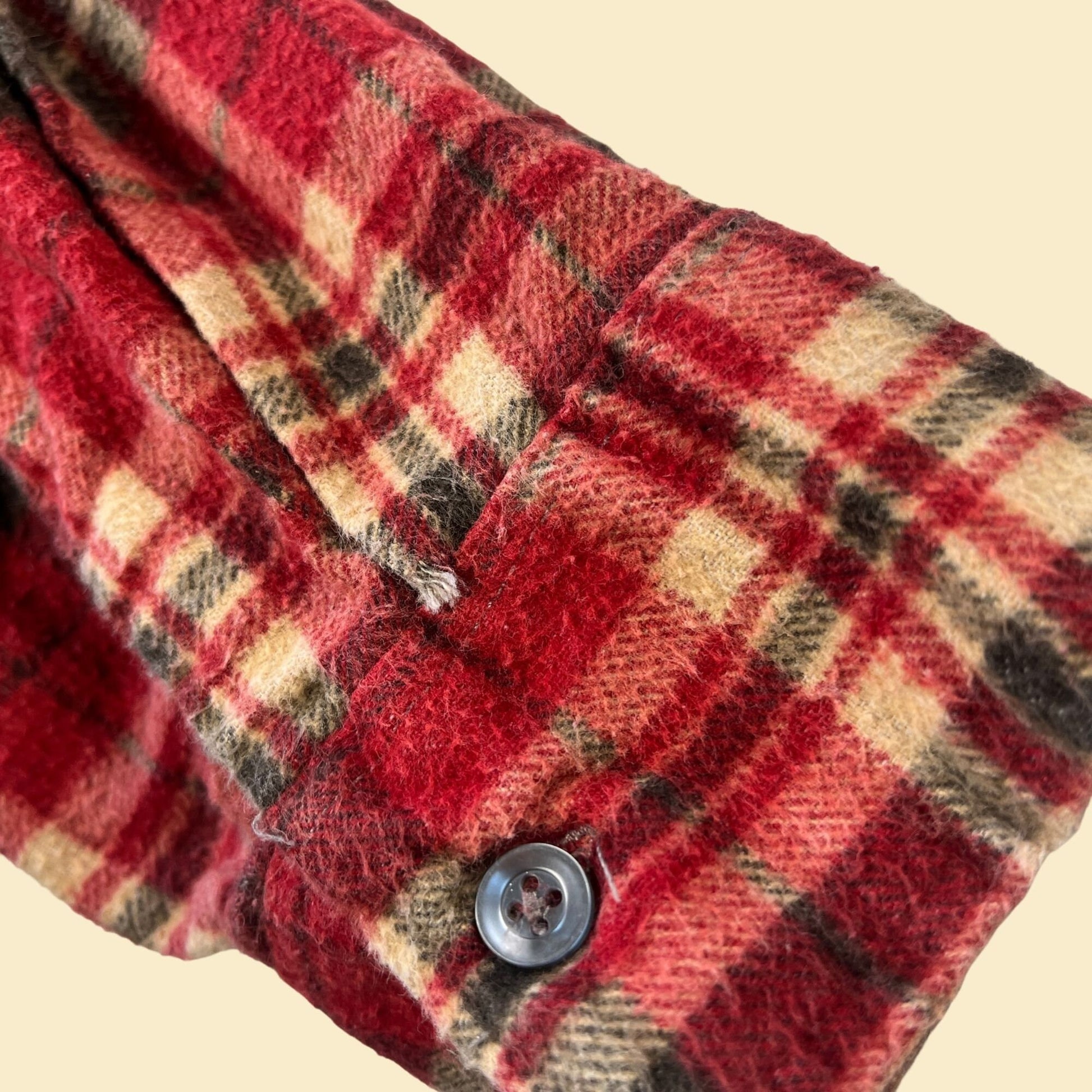 1990s 2X red flannel shirt, vintage 90s plaid flannel button down top by Haband