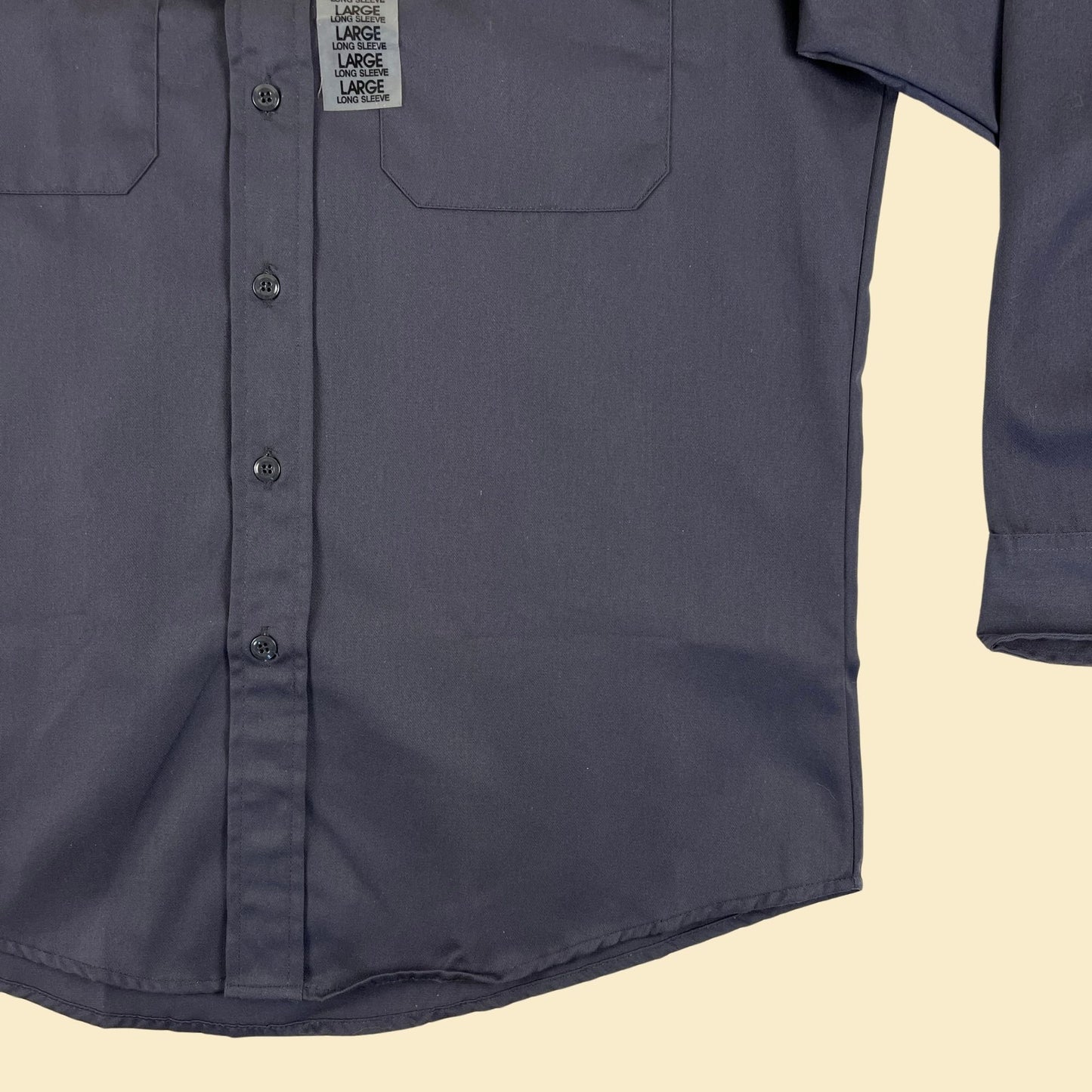 90s L Roebucks workwear blue shirt, vintage 1990s new old stock men's button down utility top