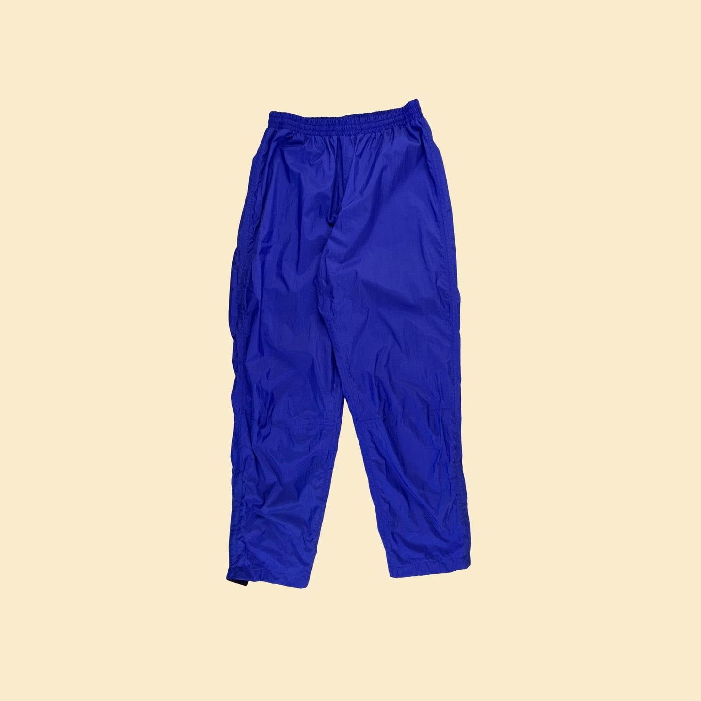 1990s size M purple/blue athletic pants, vintage nylon track pants by Road Runner Sports