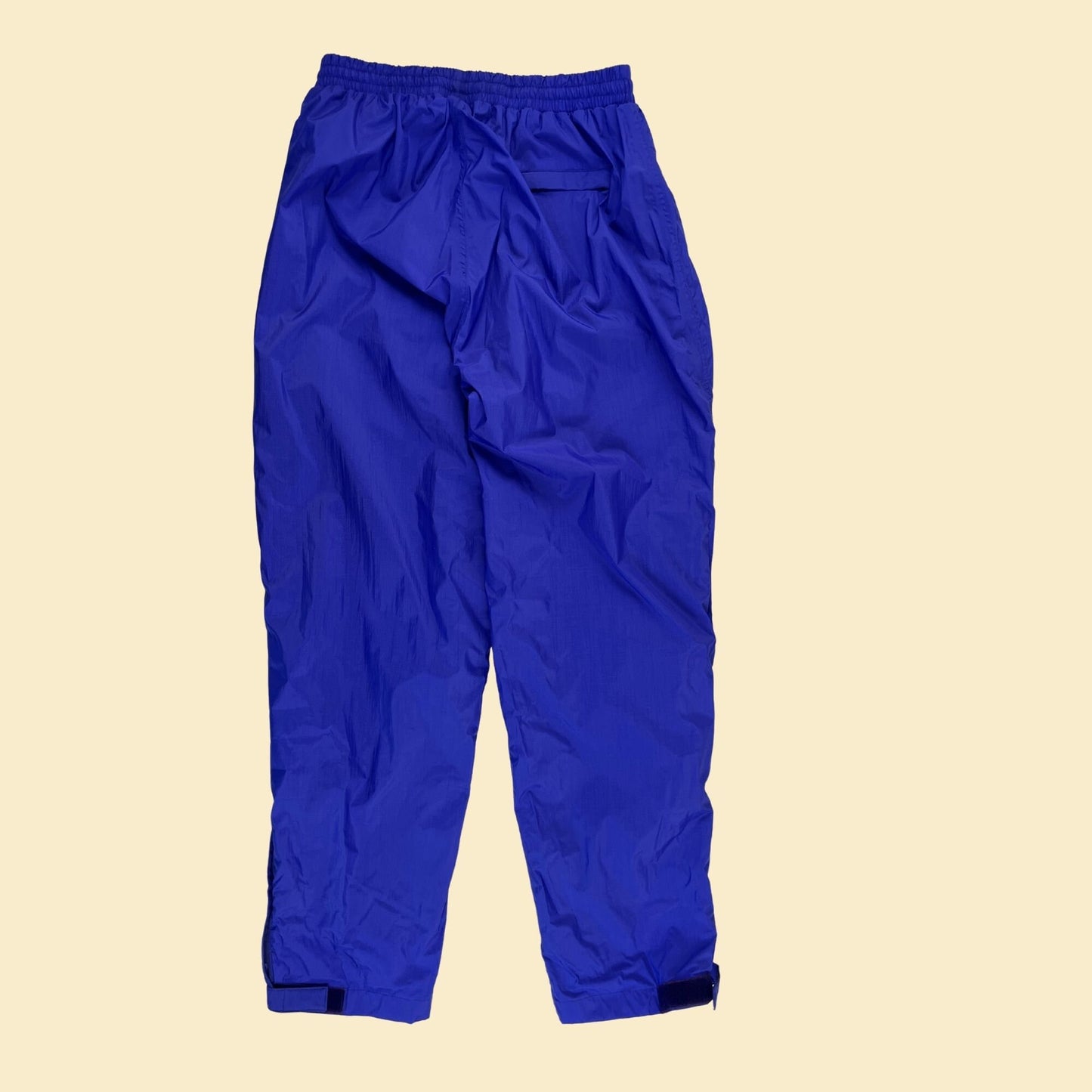 1990s size M purple/blue athletic pants, vintage nylon track pants by Road Runner Sports