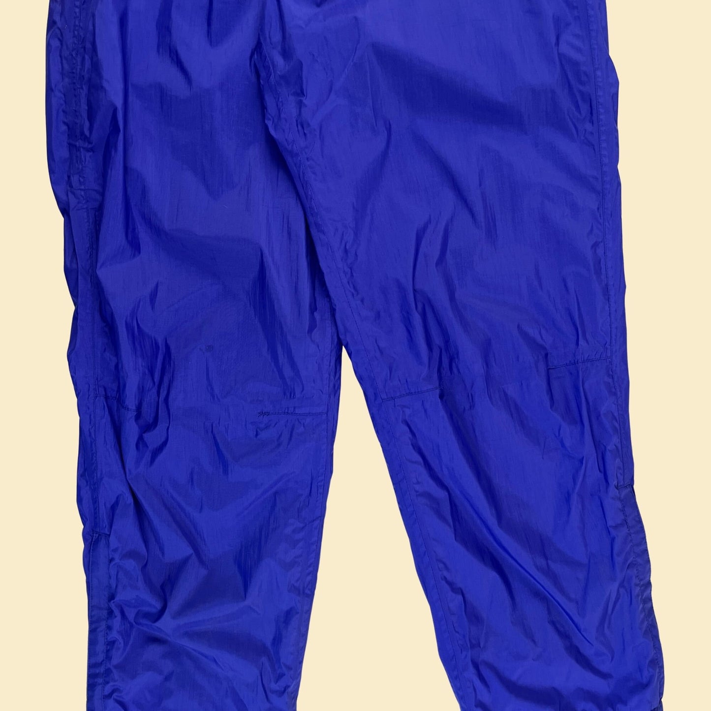 1990s size M purple/blue athletic pants, vintage nylon track pants by Road Runner Sports