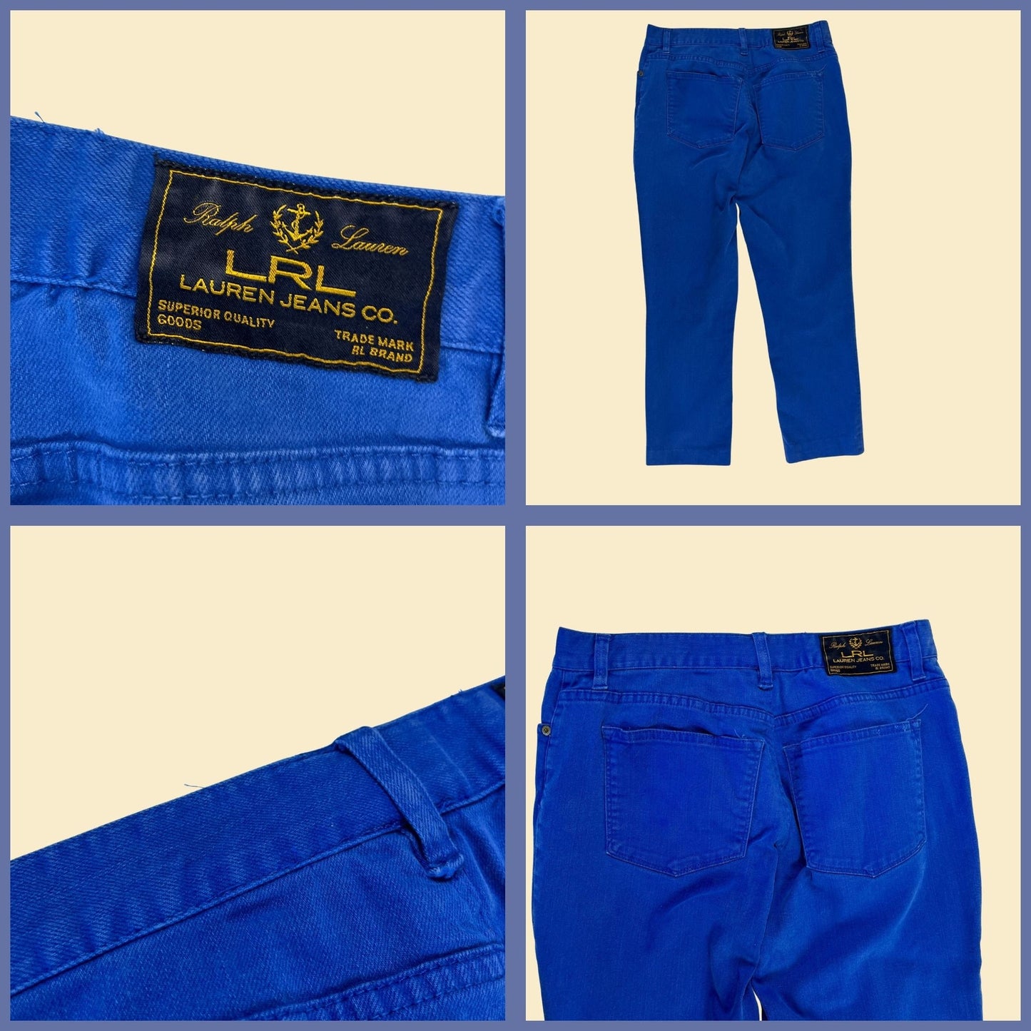 90s/Y2K women's blue denim pants, 30x25 Lauren Jeans Co, Ralph Lauren blue mid-rise pants