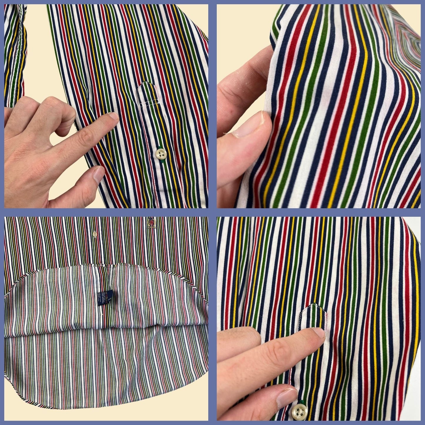 90s XXL Tommy Hilfiger striped shirt, vintage men's button down long sleeve 1990s top